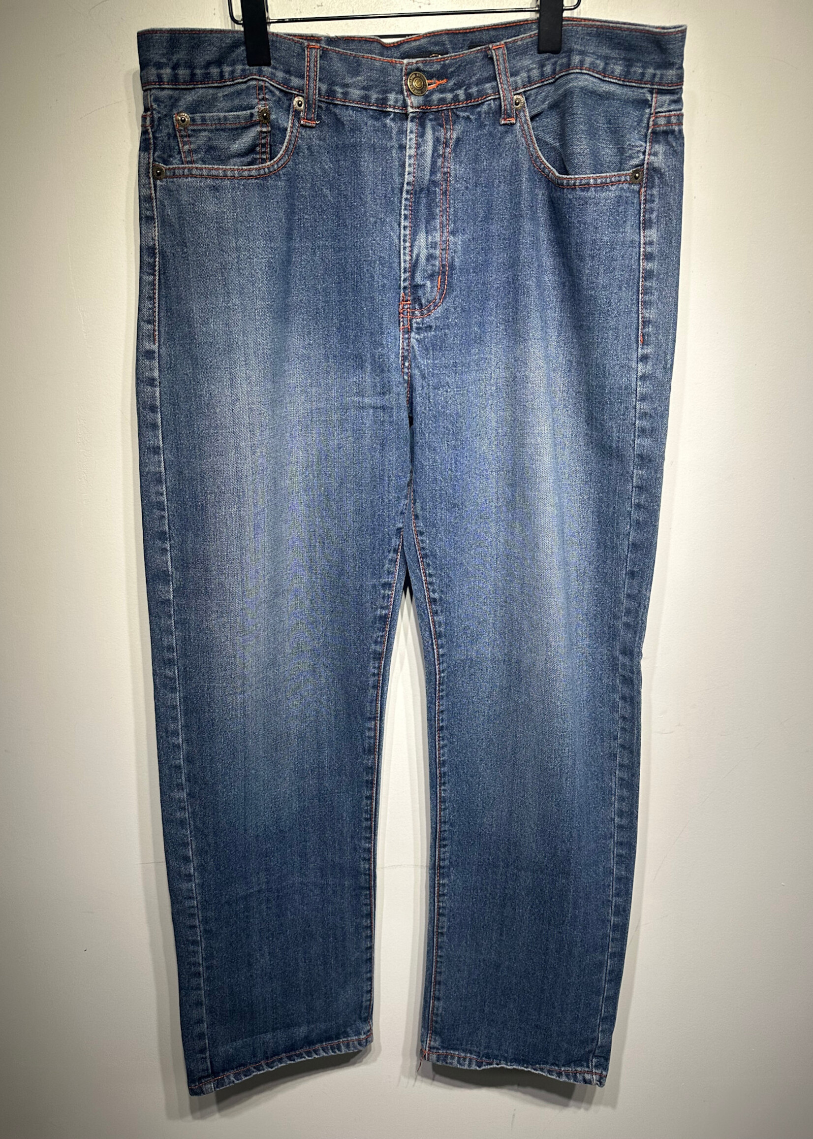 Ed Hardy Skull Orange Flower Baggy Jeans 38