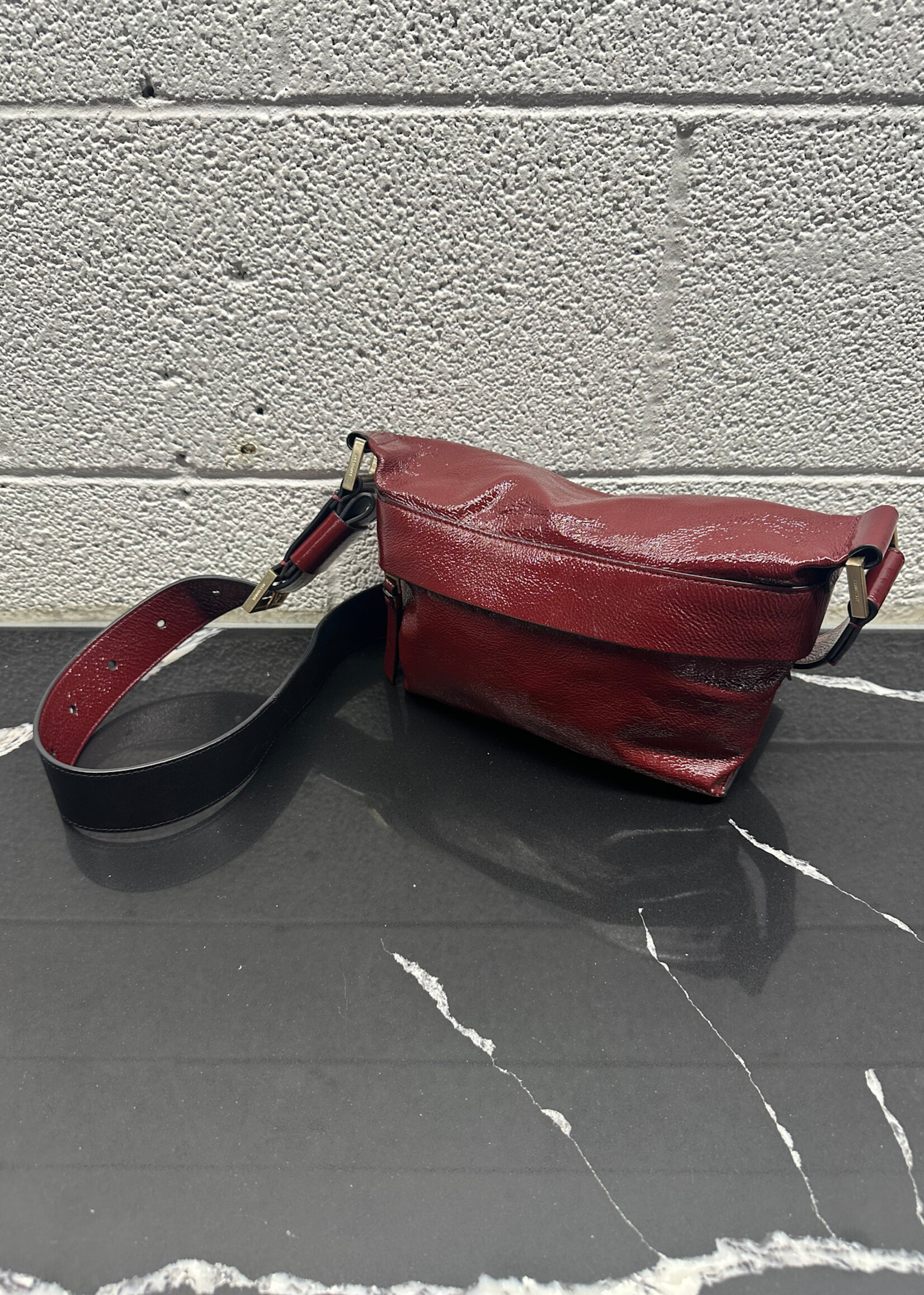 Allsaints Patent Red Cherry Purse