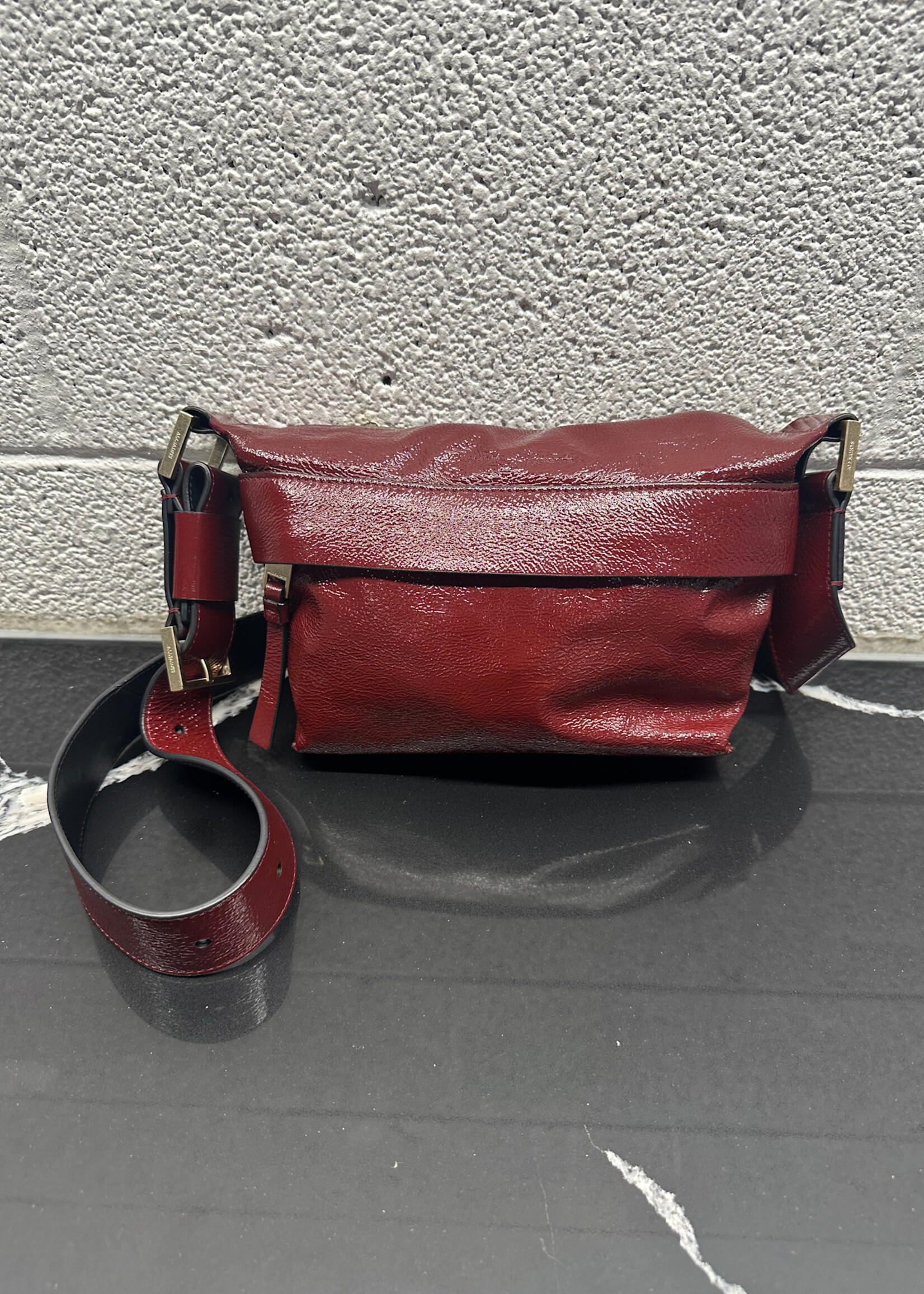 Allsaints Patent Red Cherry Purse