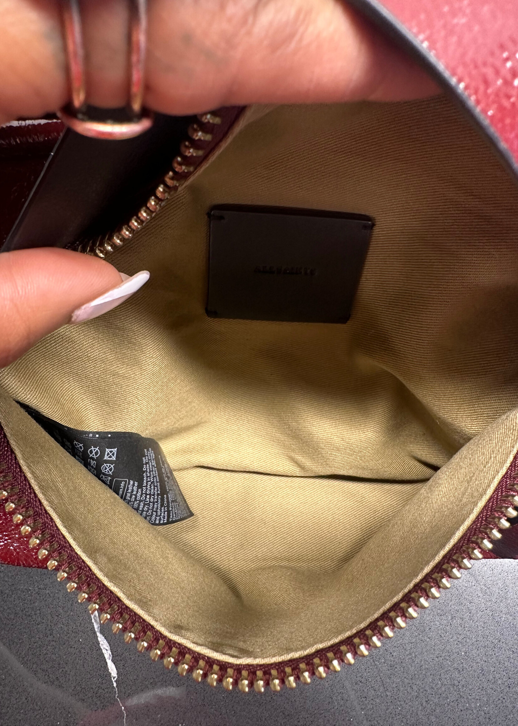 Allsaints Patent Red Cherry Purse