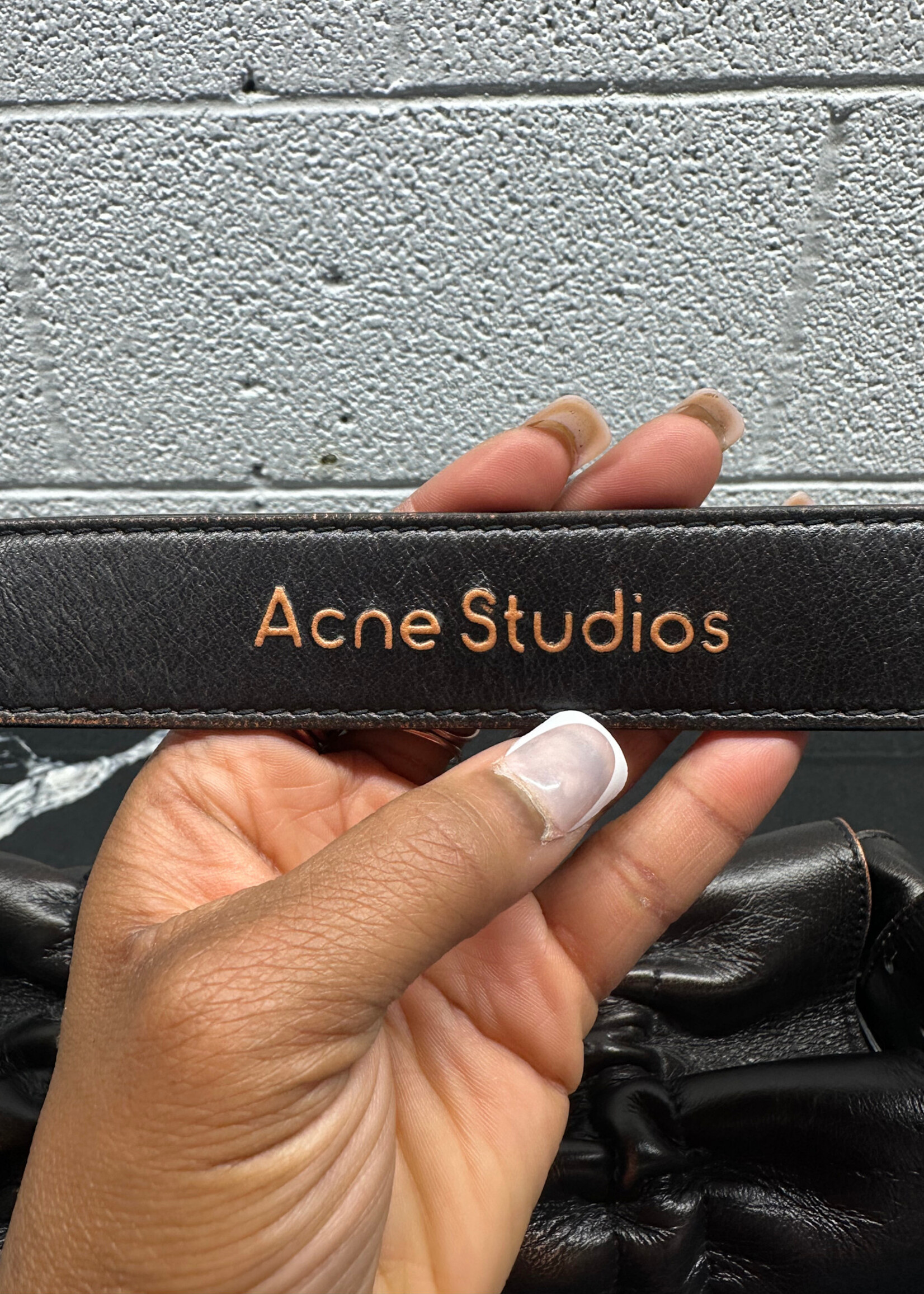 Acne Studios Multi Pocket Bow Distress Leather Purse