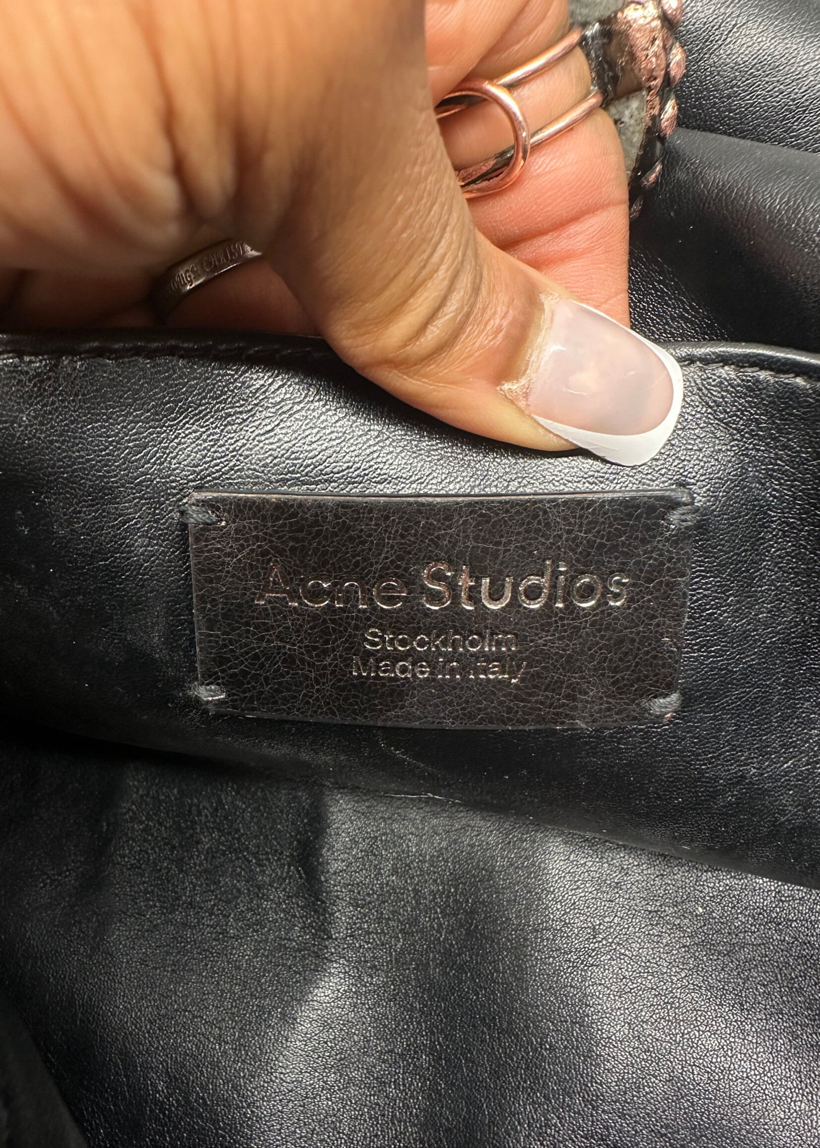 Acne Studios Multi Pocket Bow Distress Leather Purse