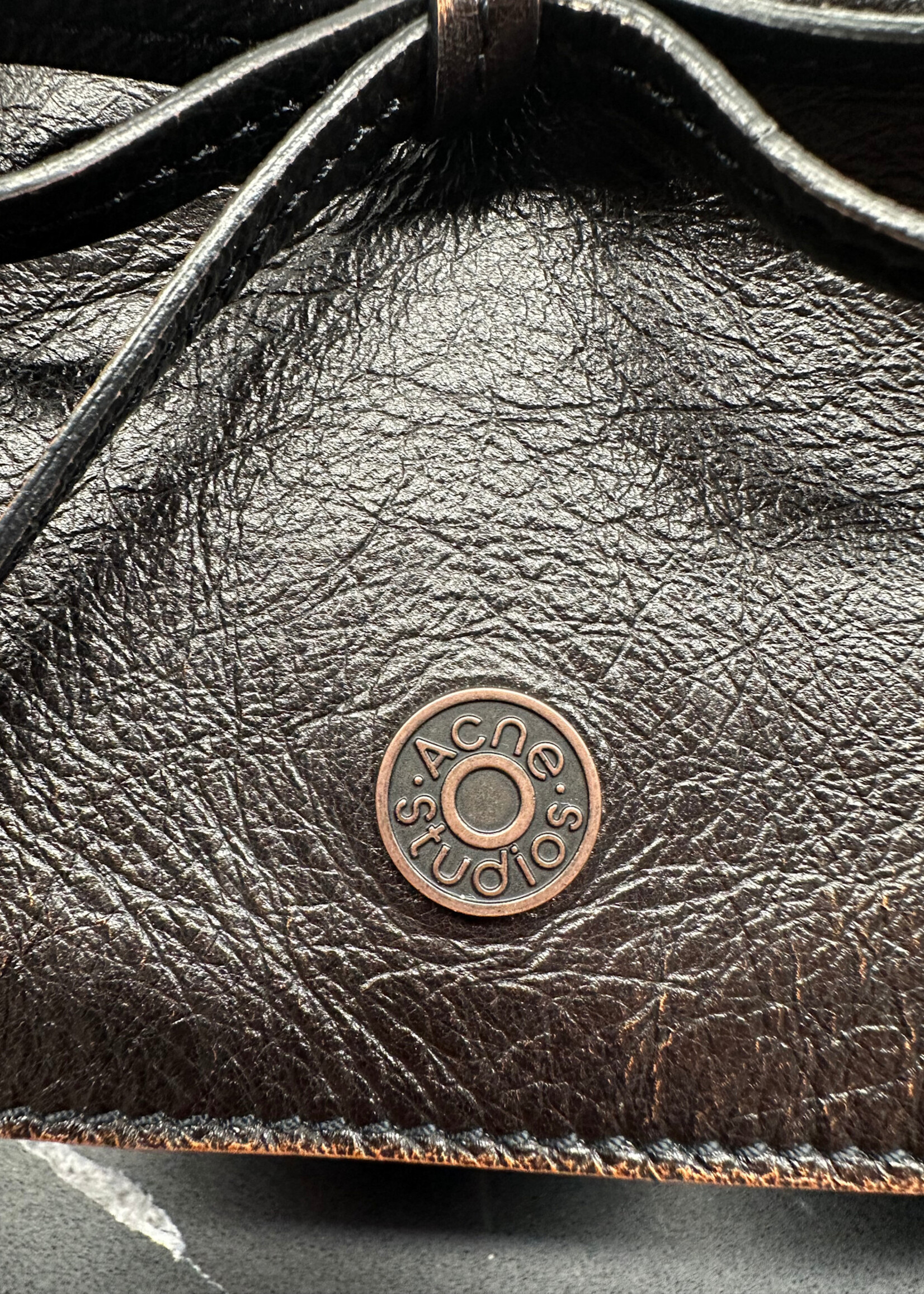 Acne Studios Multi Pocket Bow Distress Leather Purse