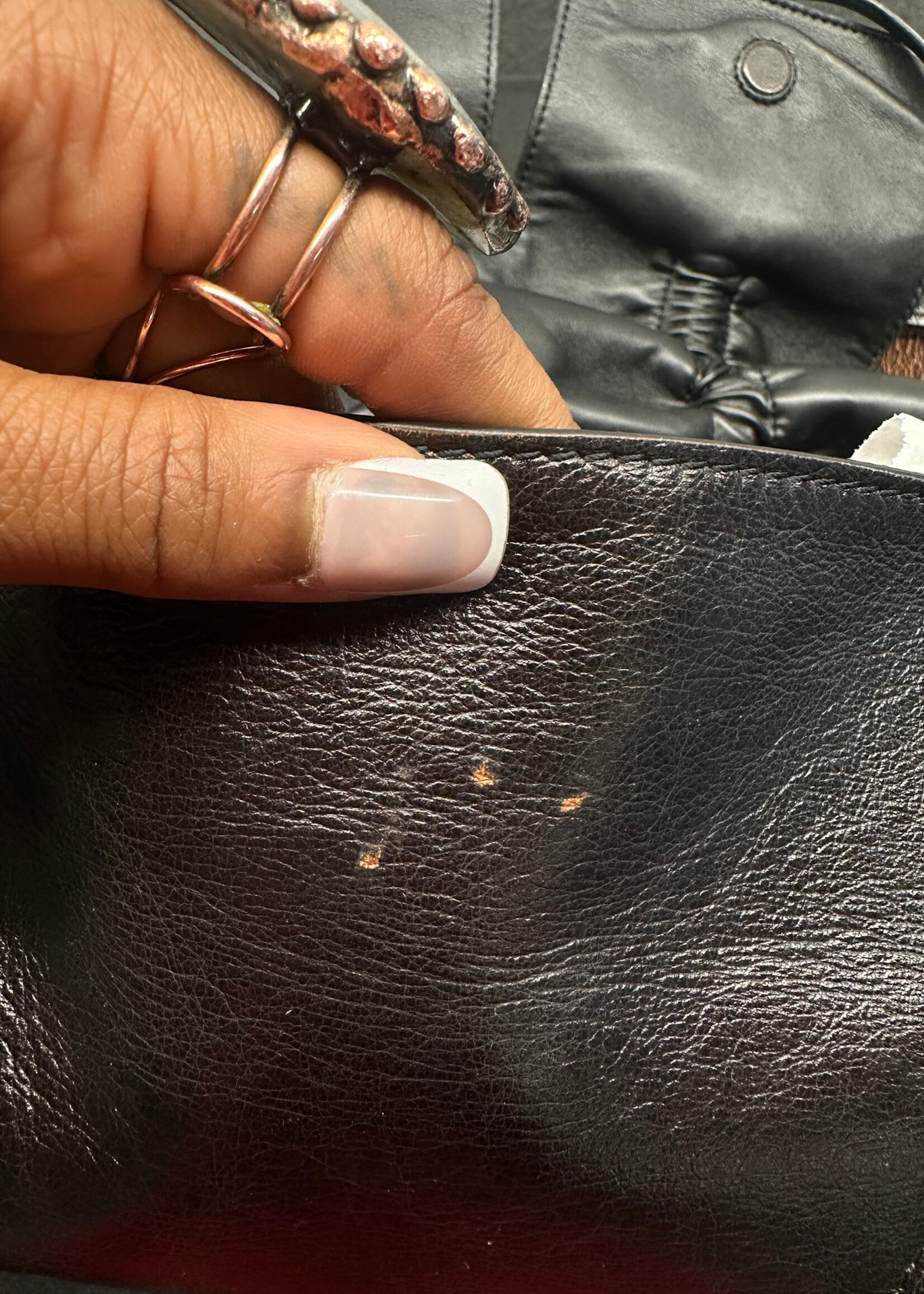 Acne Studios Multi Pocket Bow Distress Leather Purse