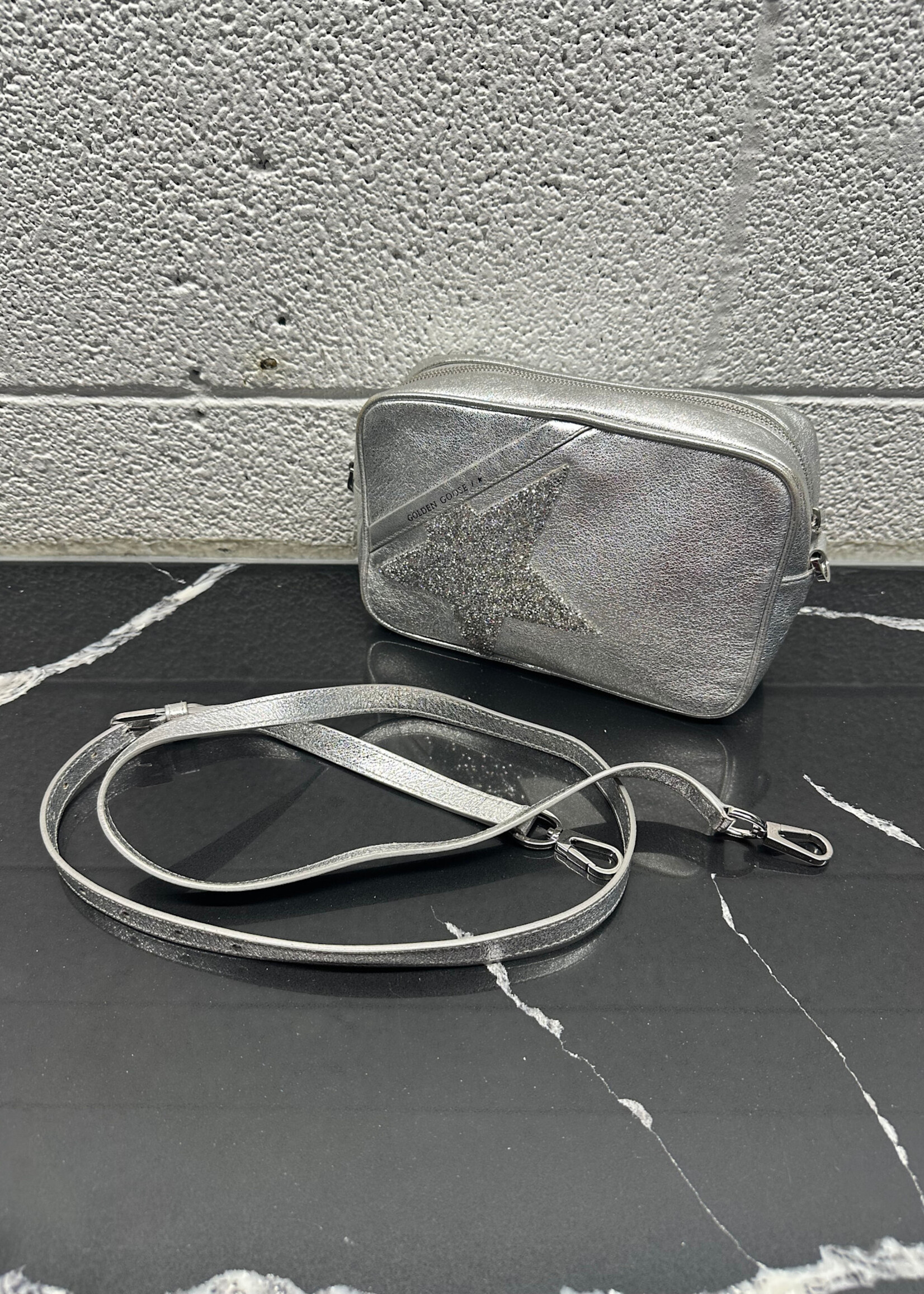 Golden Goose Silver Glitter Crossbody