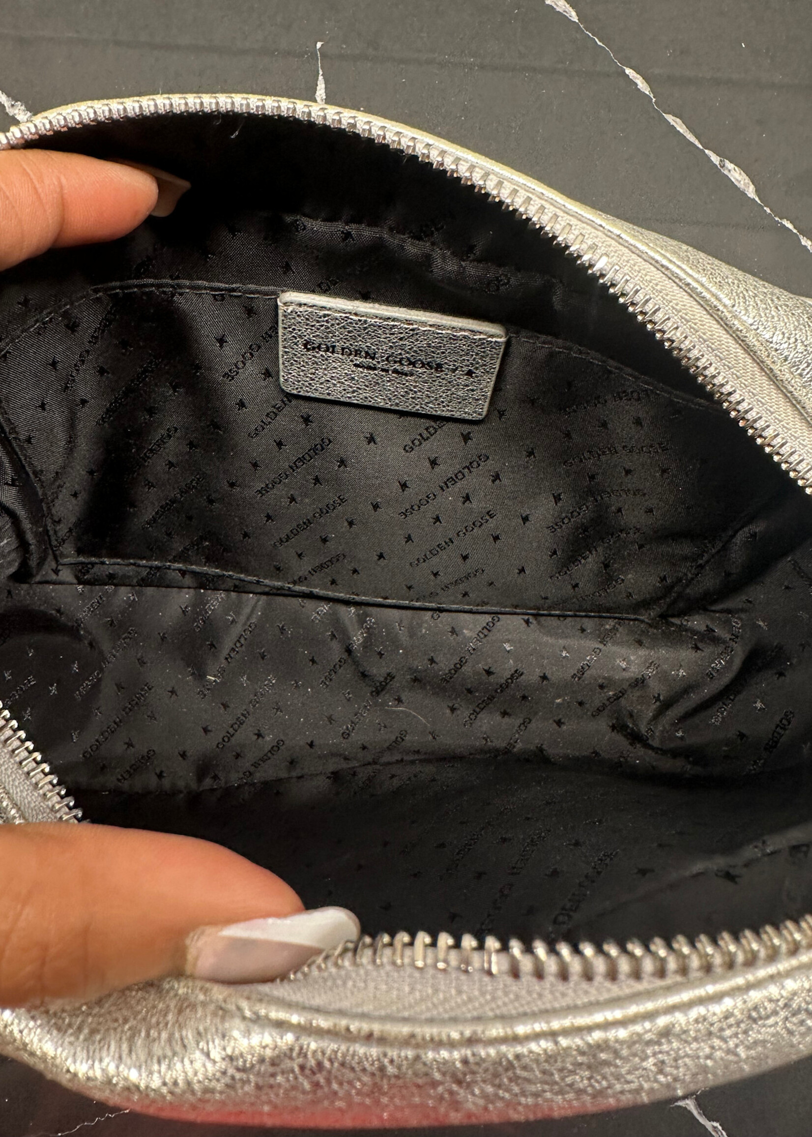 Golden Goose Silver Glitter Crossbody