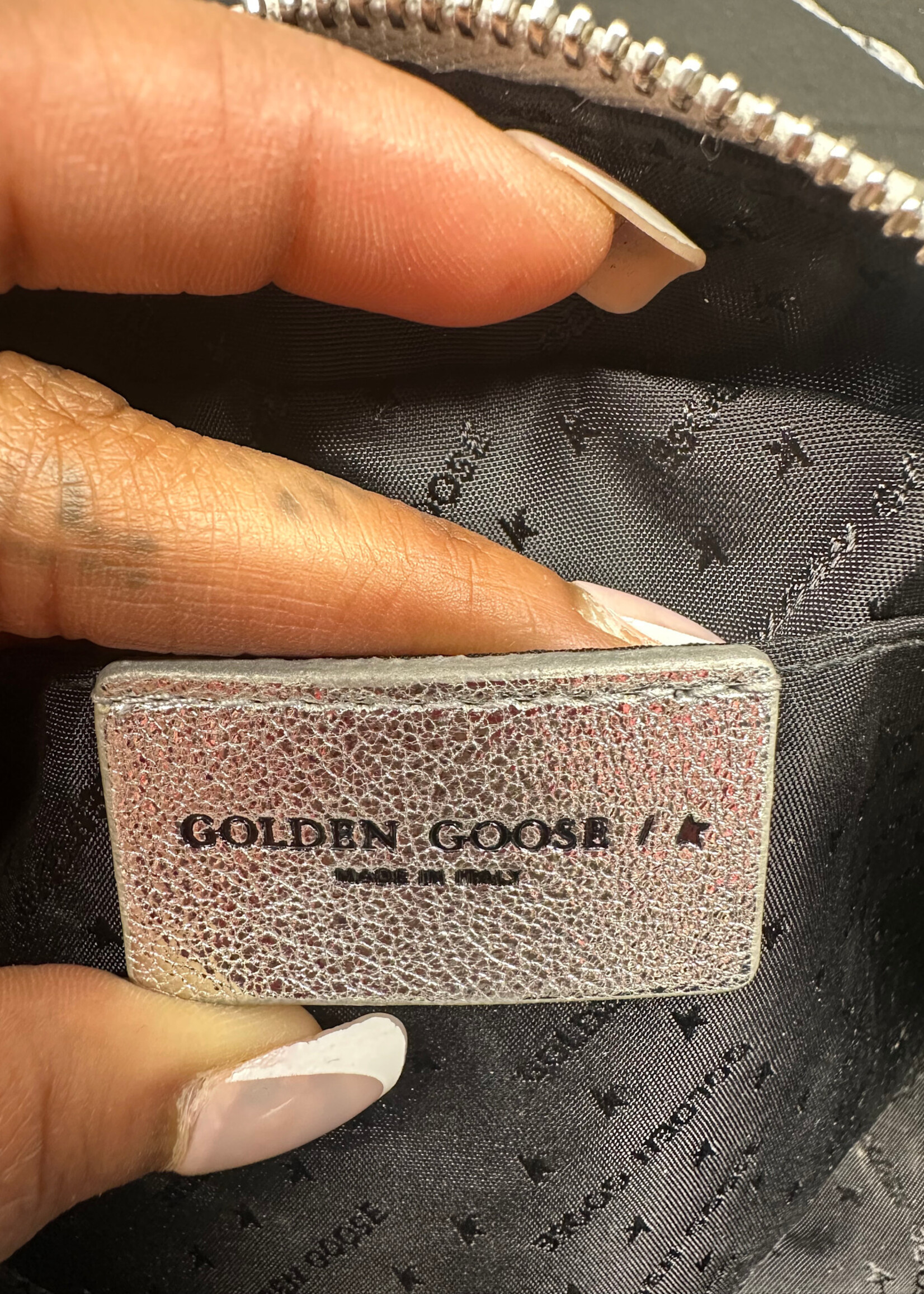 Golden Goose Silver Glitter Crossbody