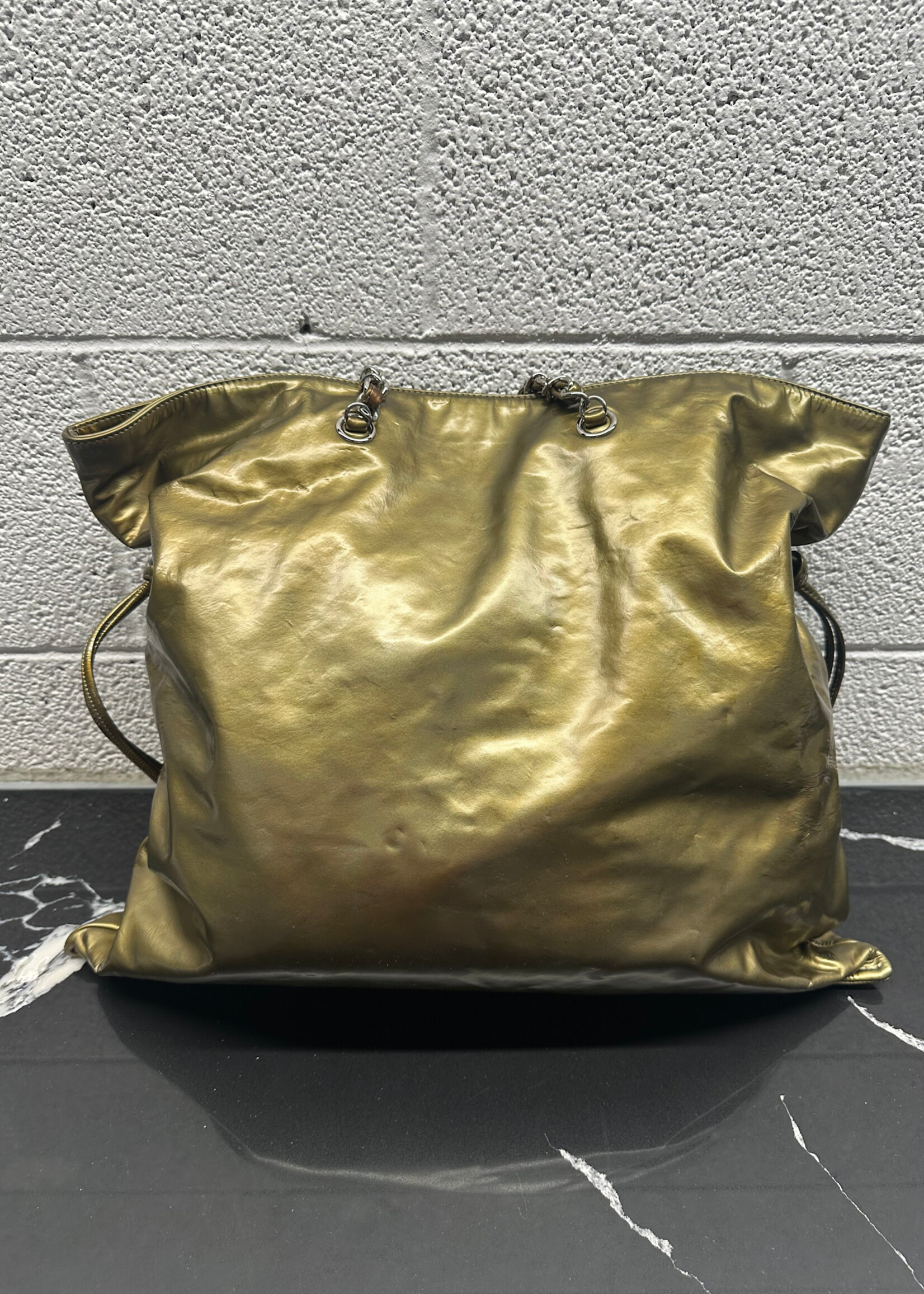 Chanel Bon Bon Gold Patent Tote AS IS