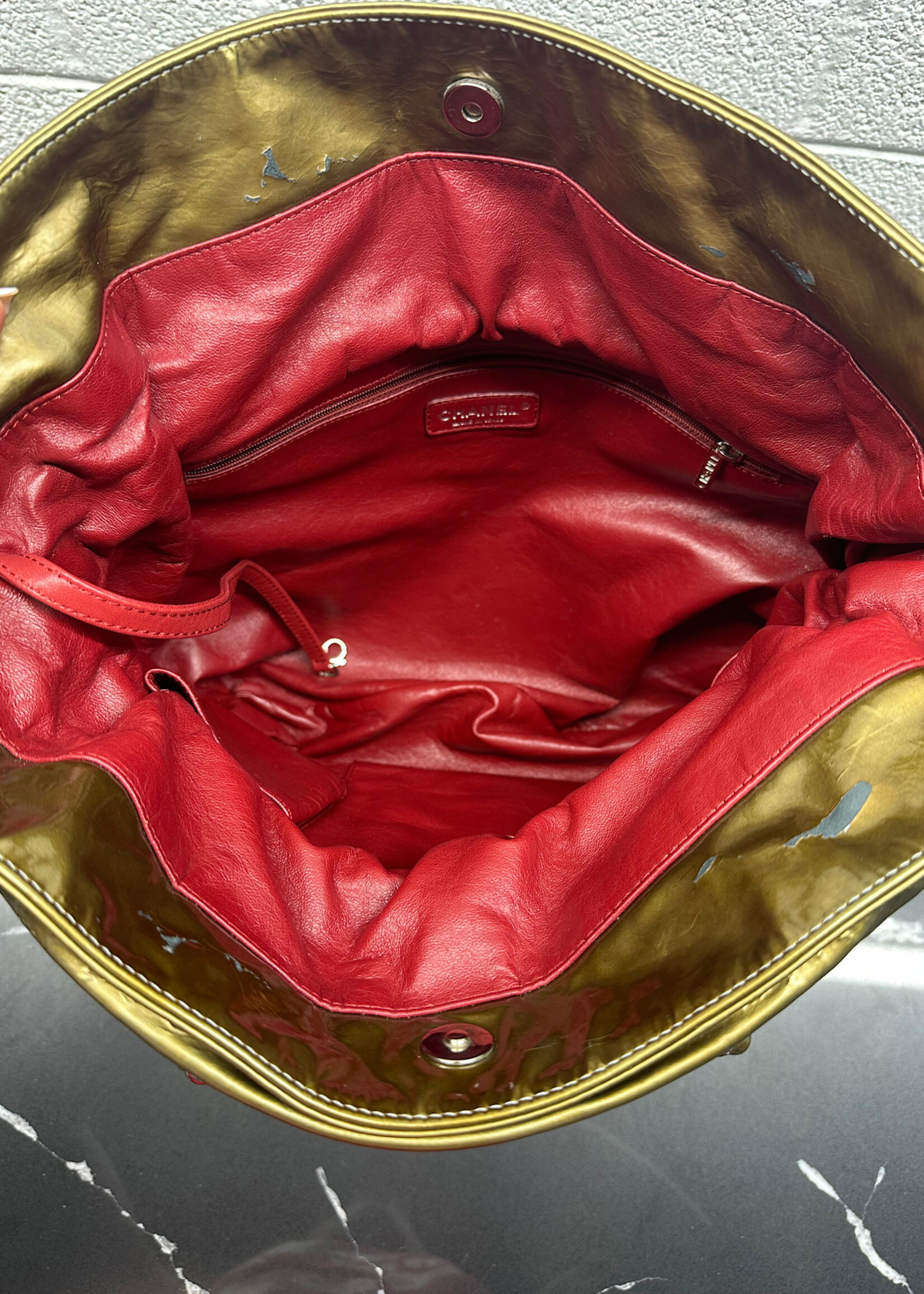 Chanel Bon Bon Gold Patent Tote AS IS