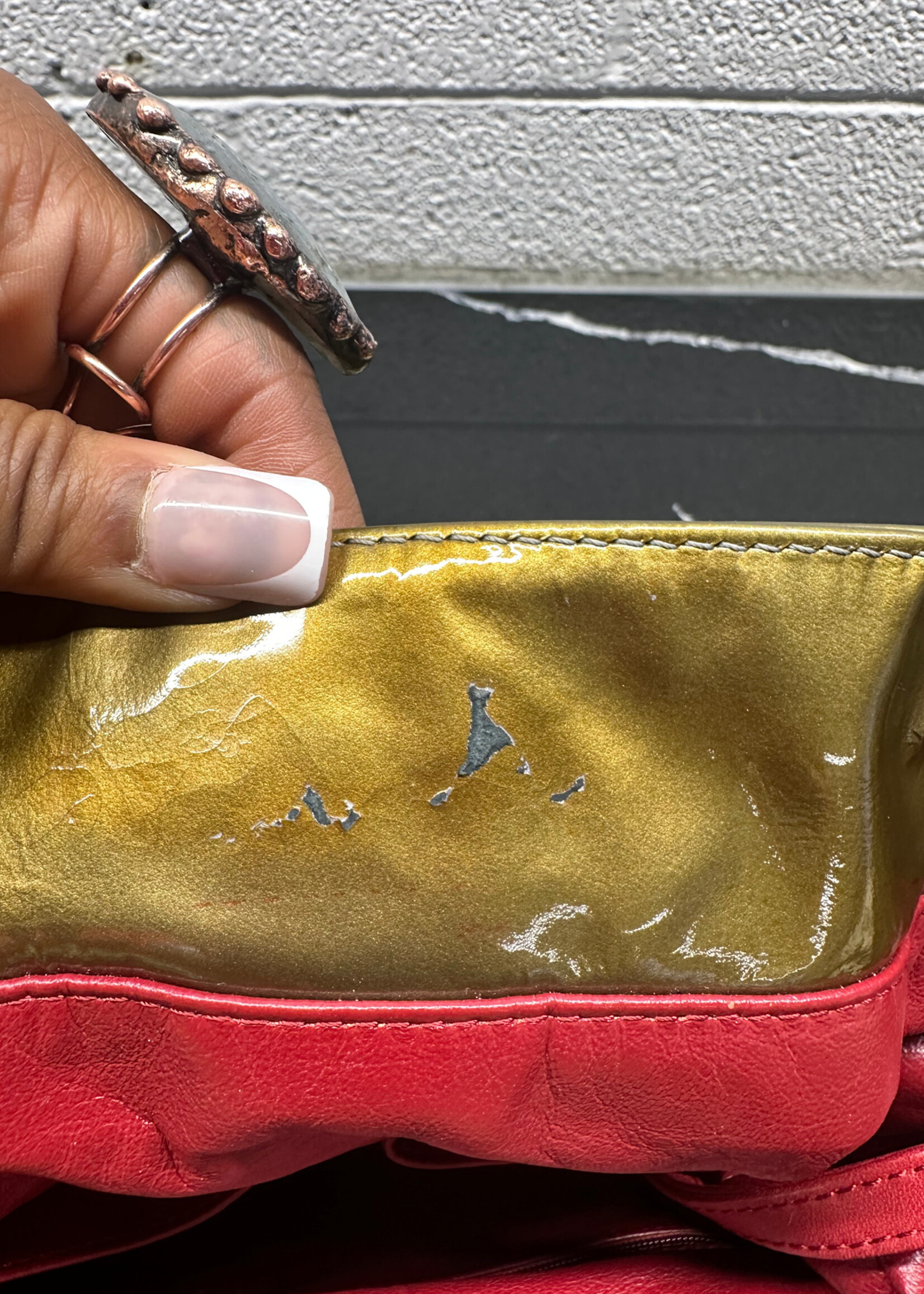 Chanel Bon Bon Gold Patent Tote AS IS