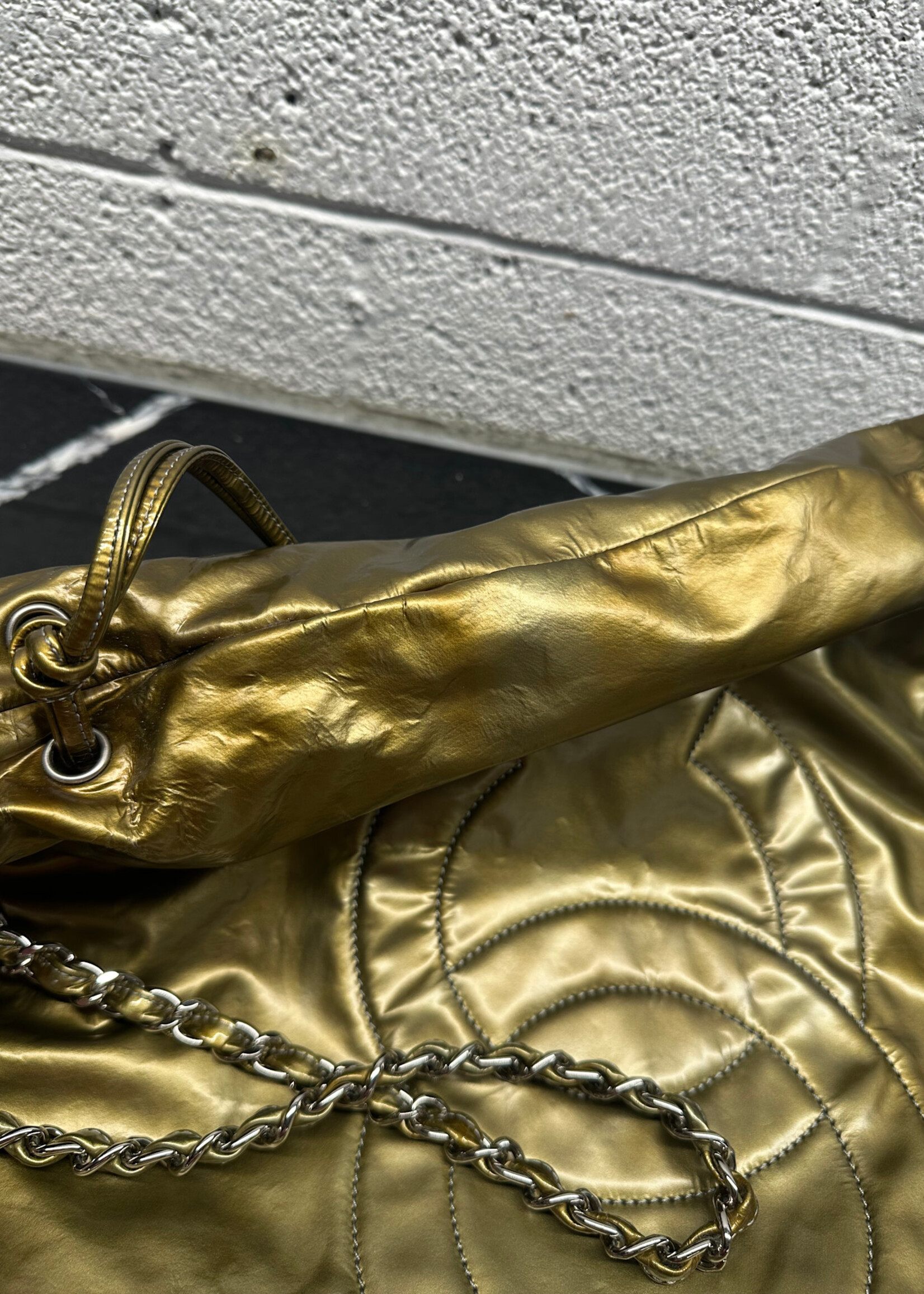 Chanel Bon Bon Gold Patent Tote AS IS