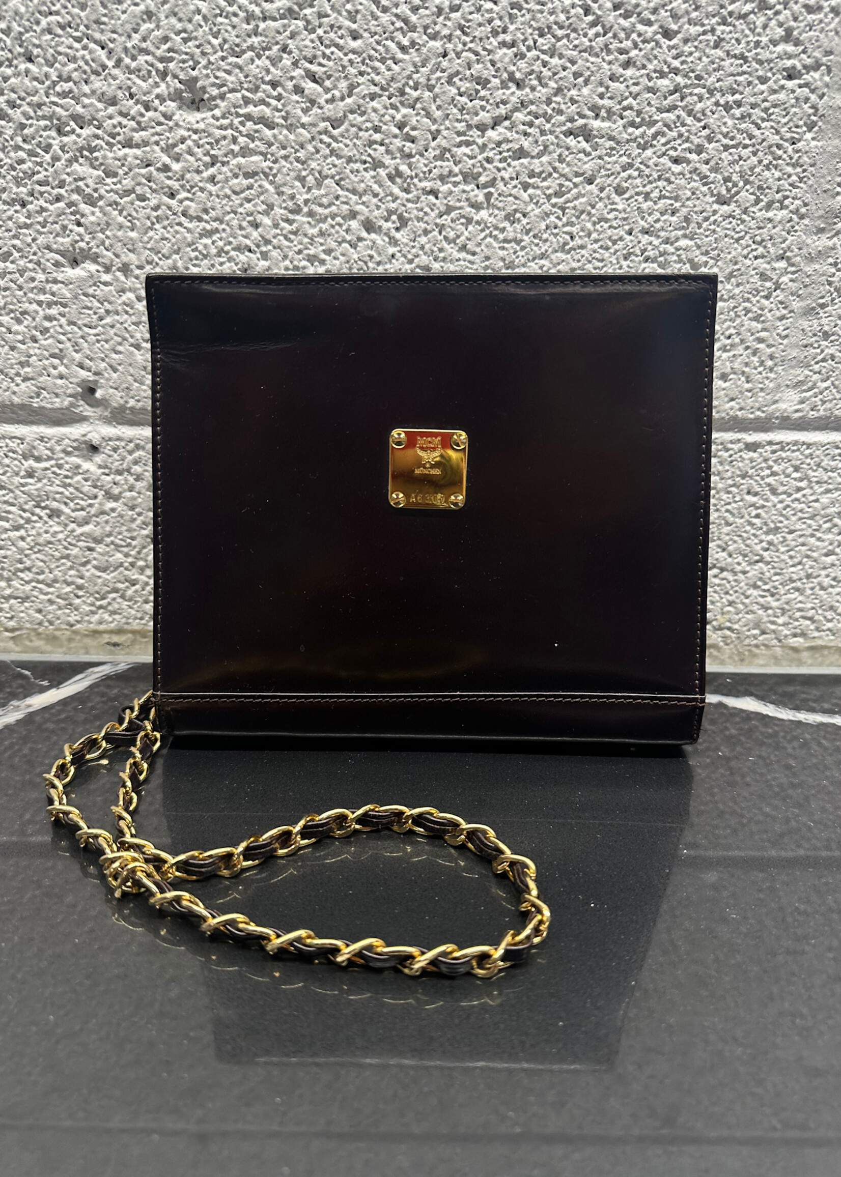 Vintage MCM Dark Brown Chain Crossbody AS IS