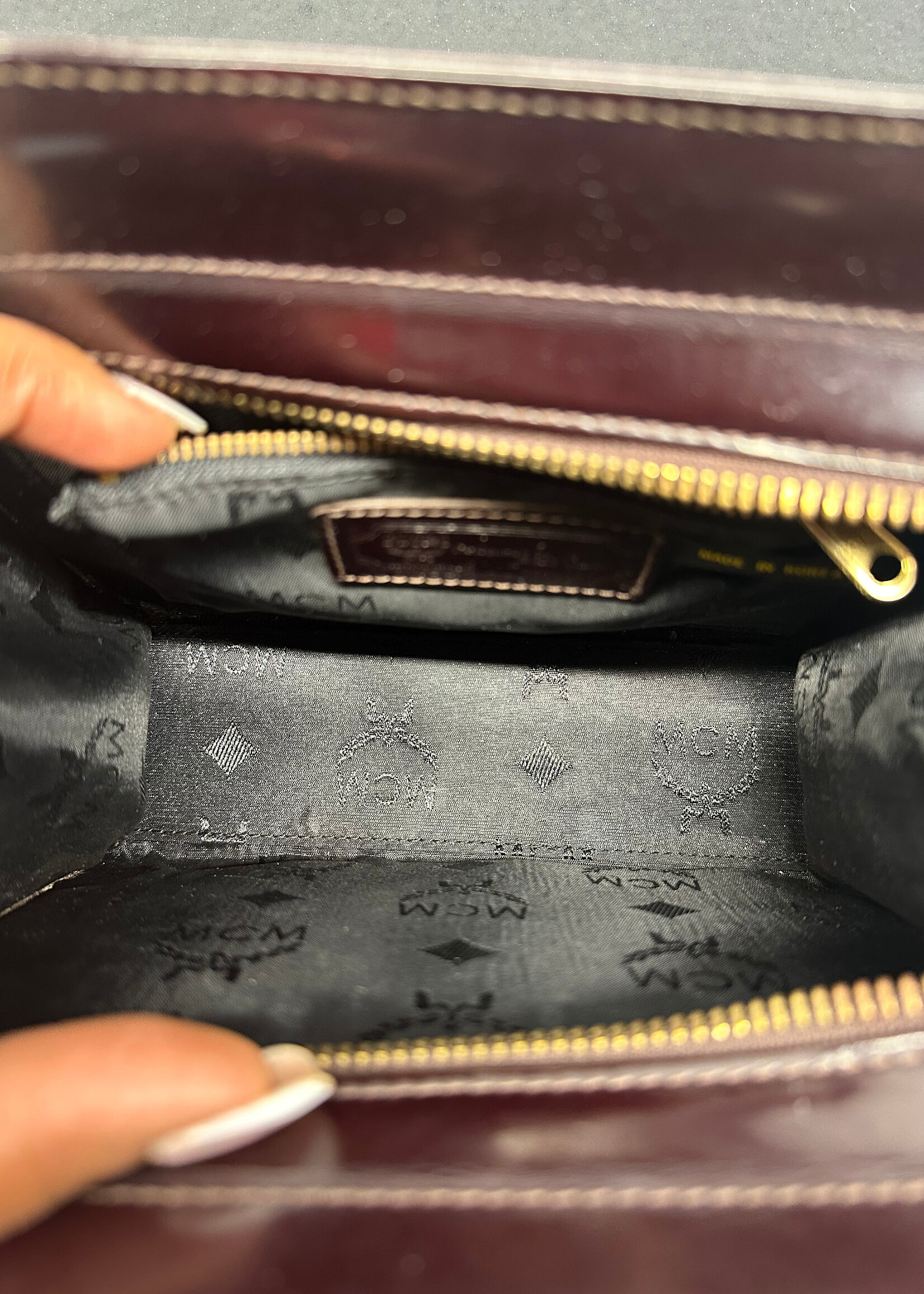 Vintage MCM Dark Brown Chain Crossbody AS IS