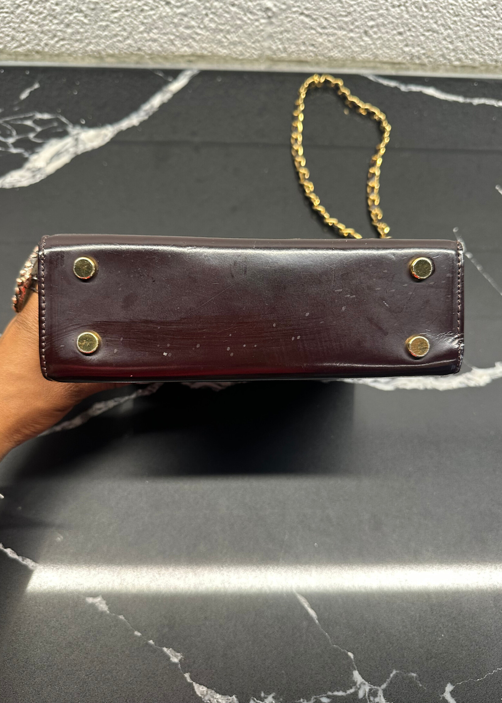 Vintage MCM Dark Brown Chain Crossbody AS IS