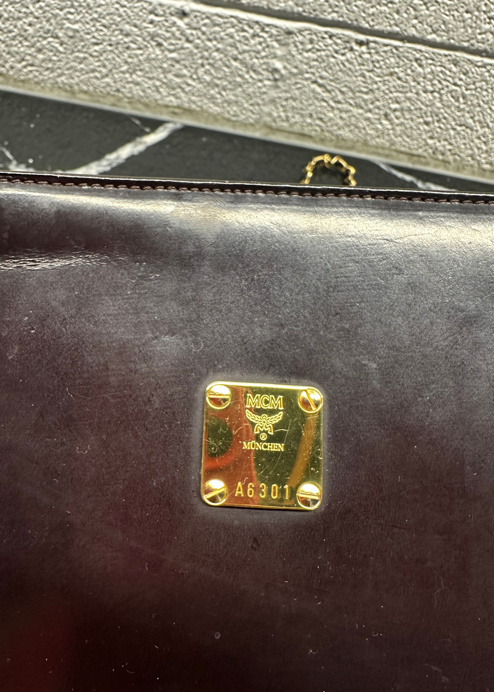 Vintage MCM Dark Brown Chain Crossbody AS IS