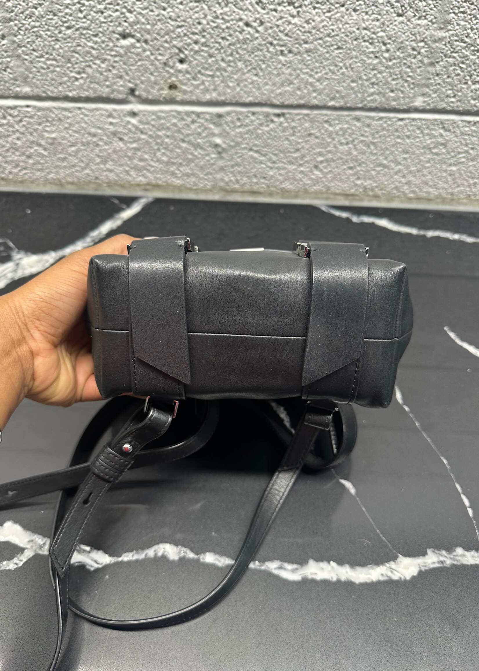 Allsaints Black Mini Buckle Backpack