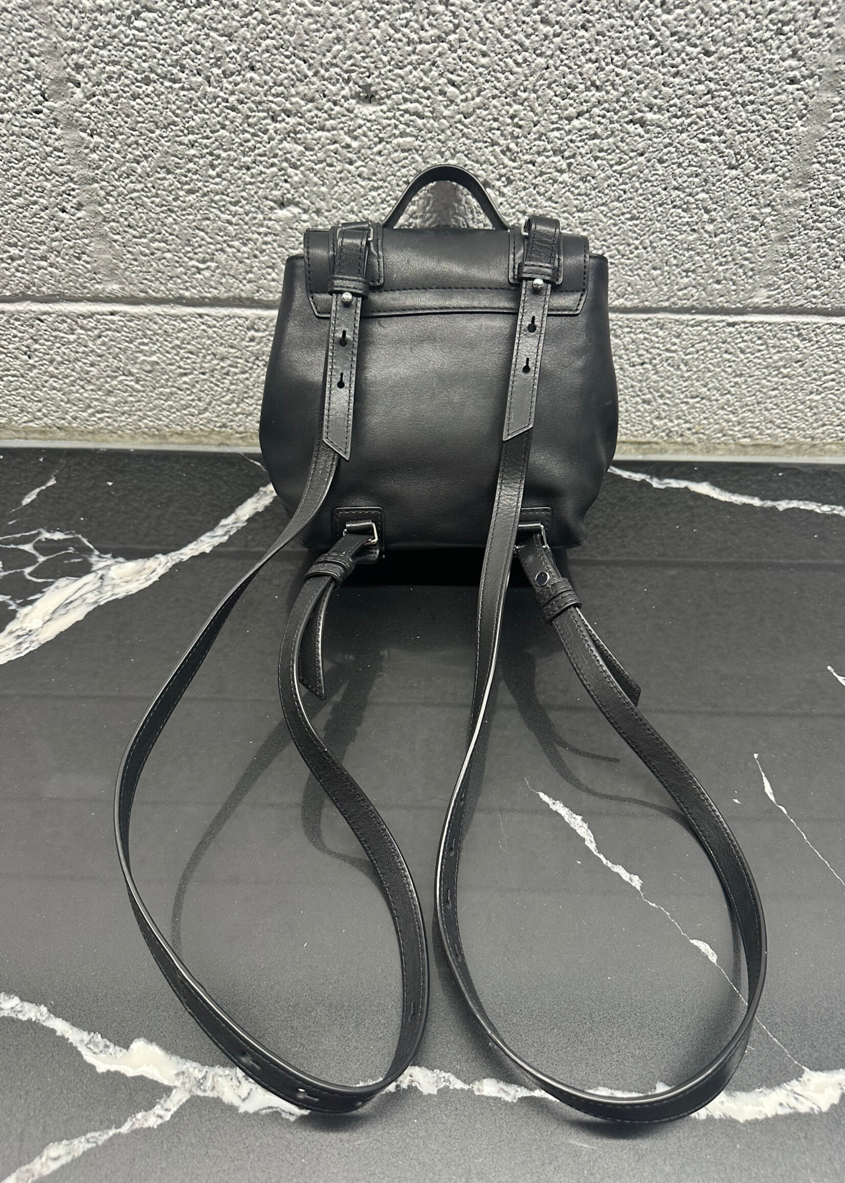 Allsaints Black Mini Buckle Backpack