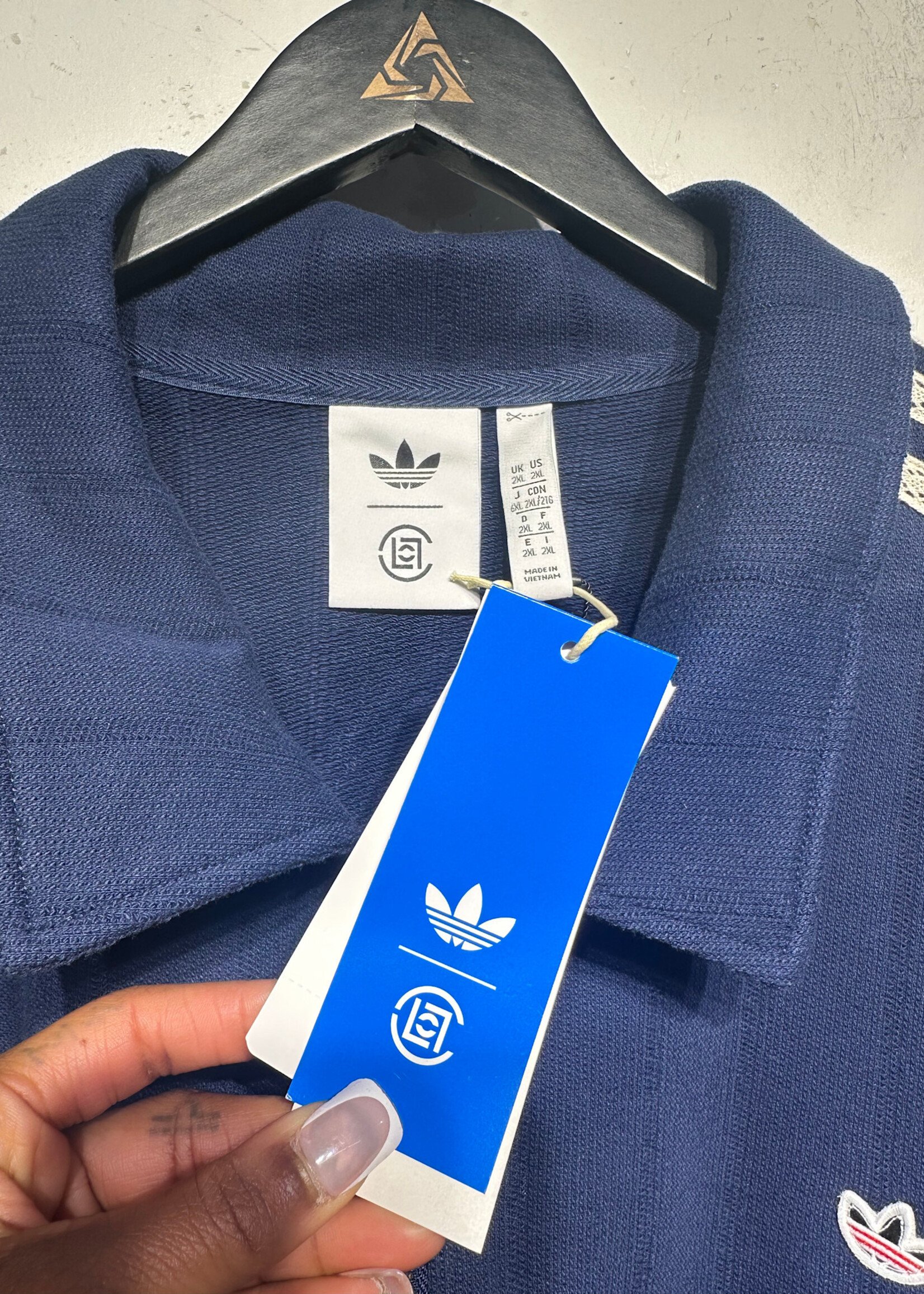 Adidas Clot NWT Navy Embroidered Jacket XXL
