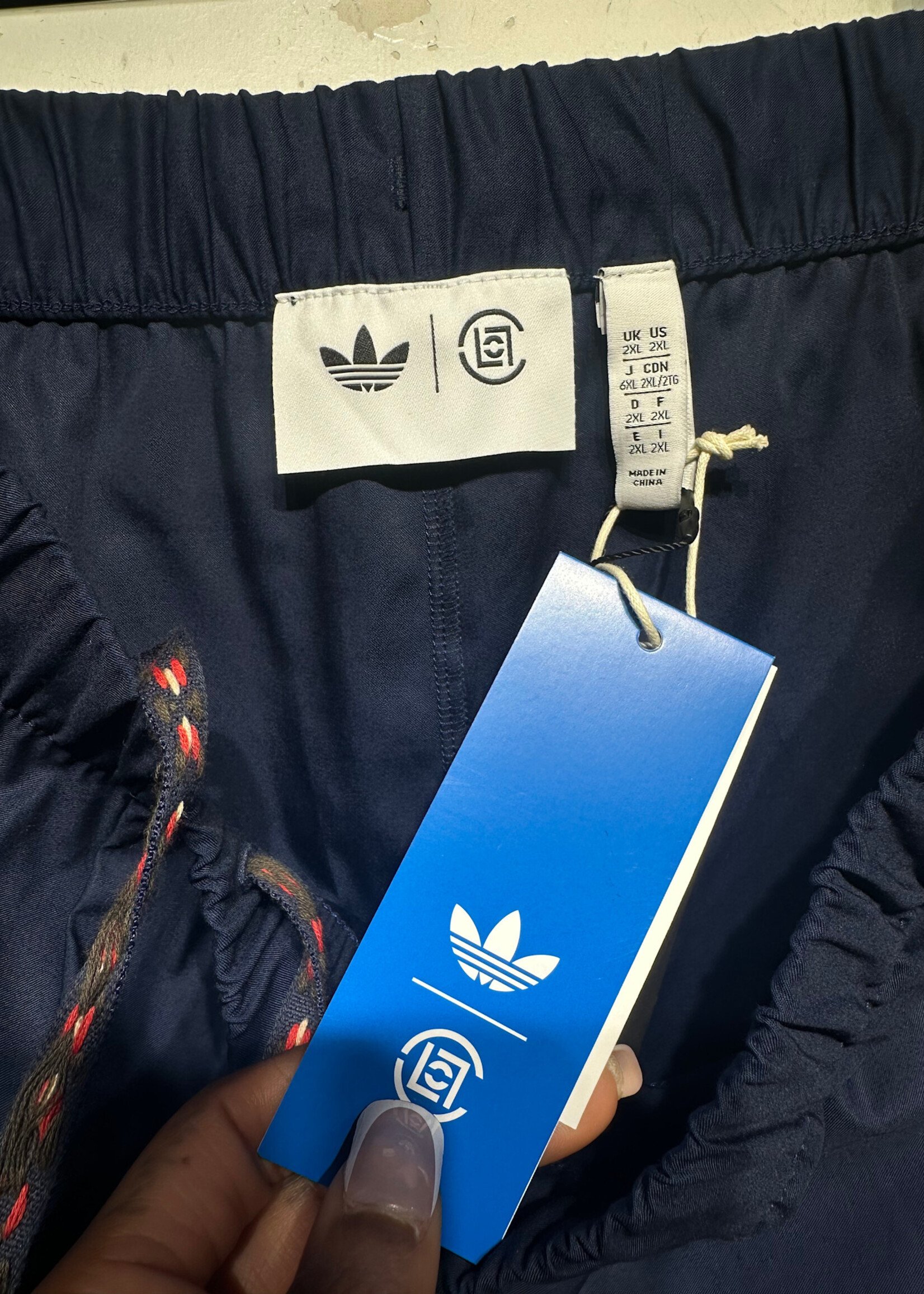Adidas Clot NWT Navy Embroidered Shorts 2XL