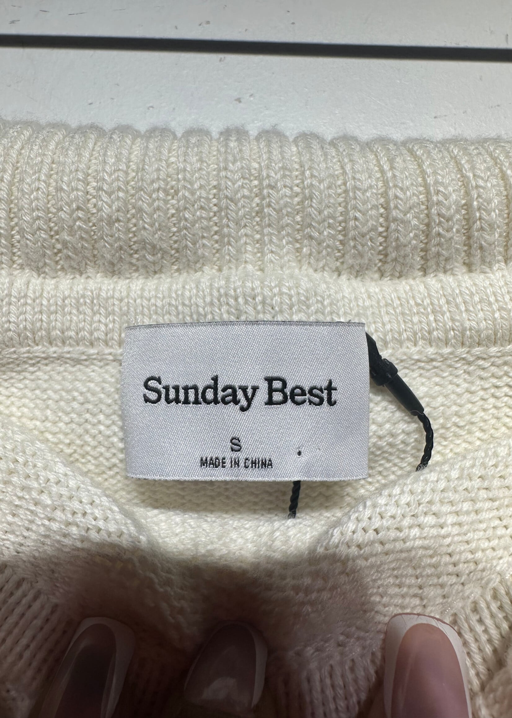 Sunday Best Crème Off Shoulder Knit Sweater S