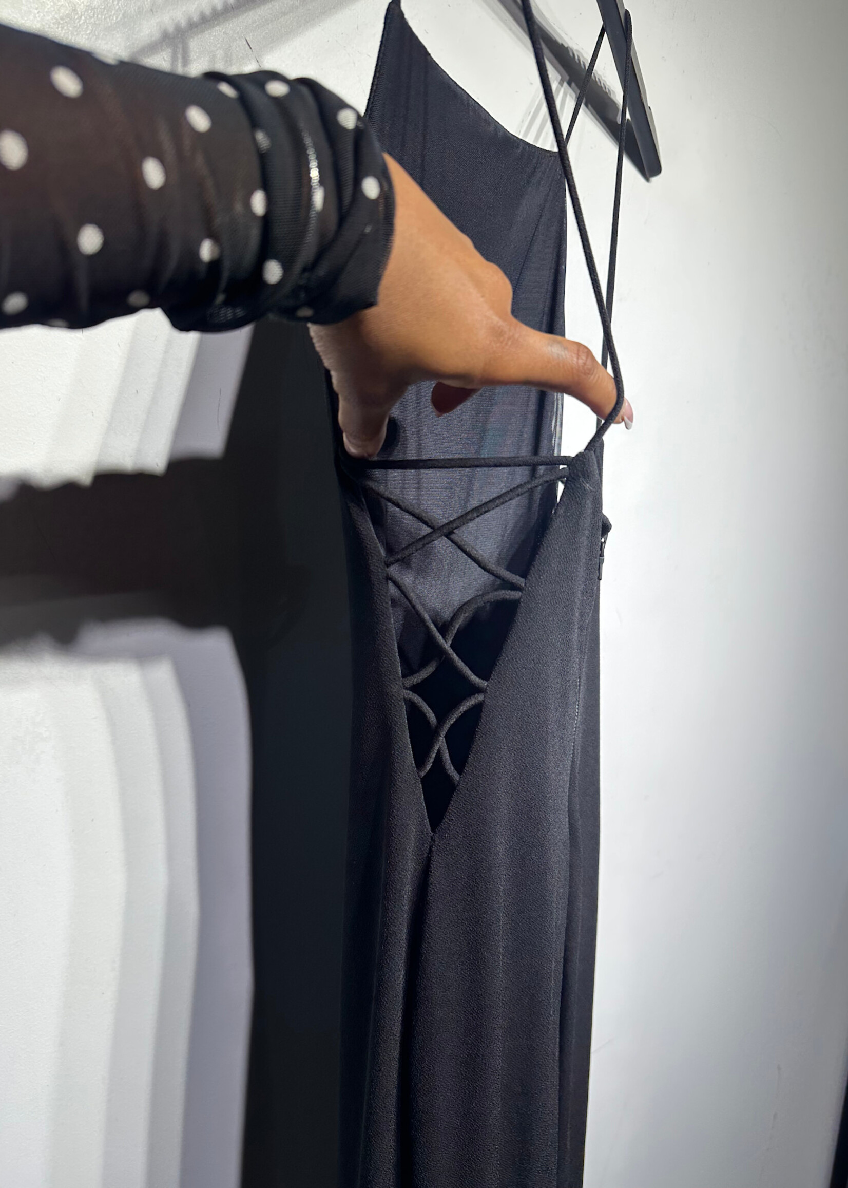 Alice & Olivia Black Side Slit Dress XS