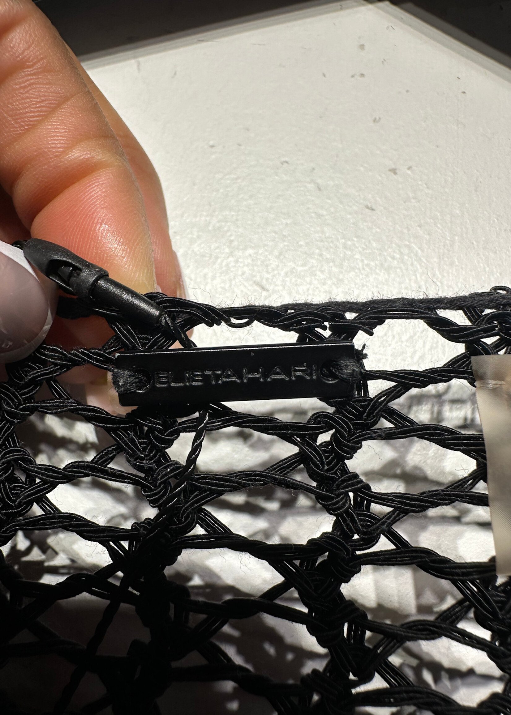 Elie Tahari Black Open Knit Long Sweater S