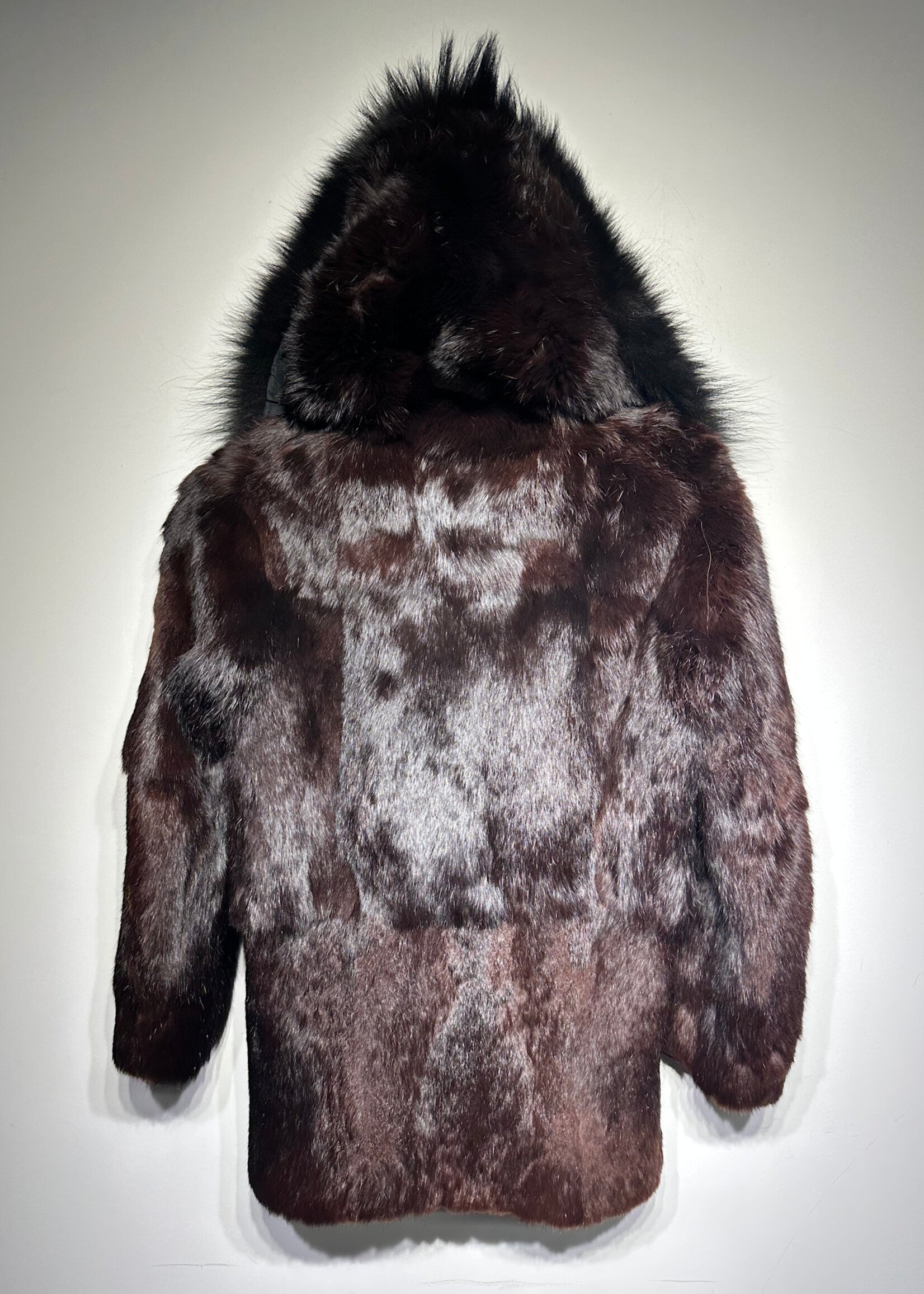 Alaska Arctic Fox Brown Fur Jacket Fits Fem M/L