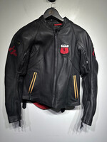 Power Trip Black Leather Biker Jacket Fem S