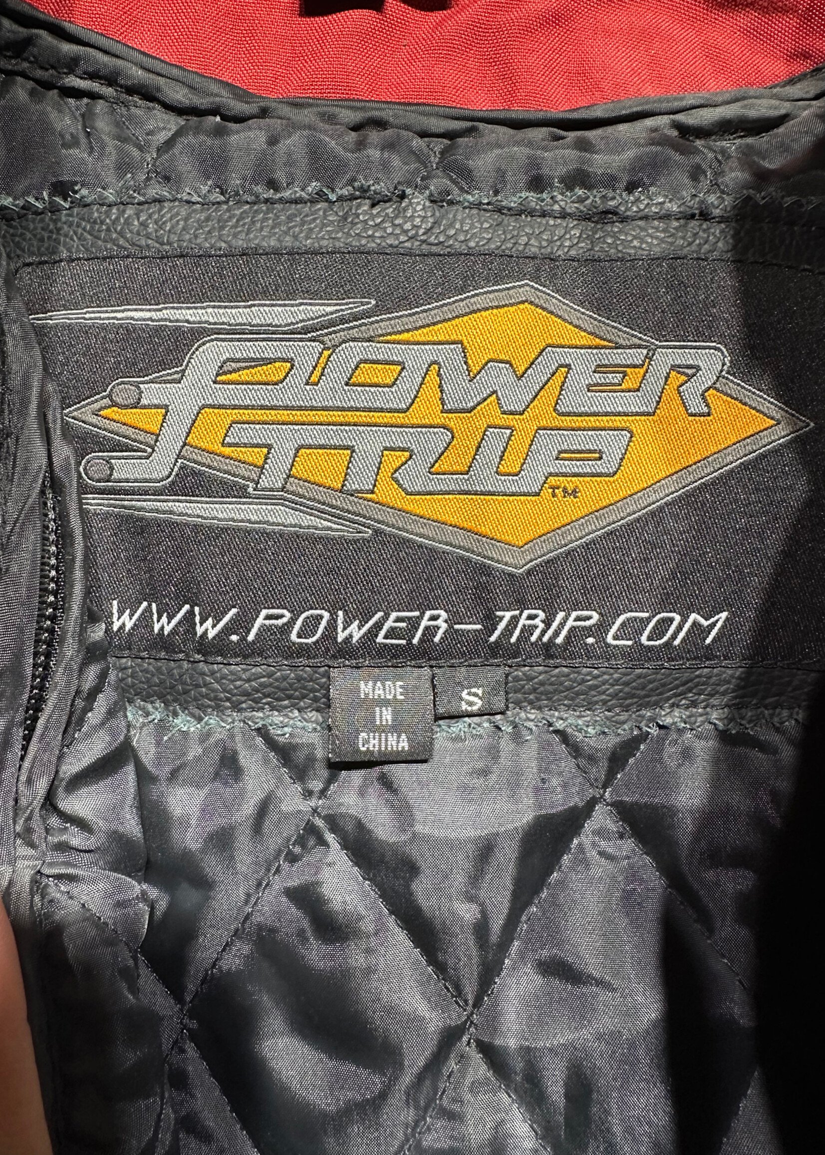 Power Trip Black Leather Biker Jacket Fem S