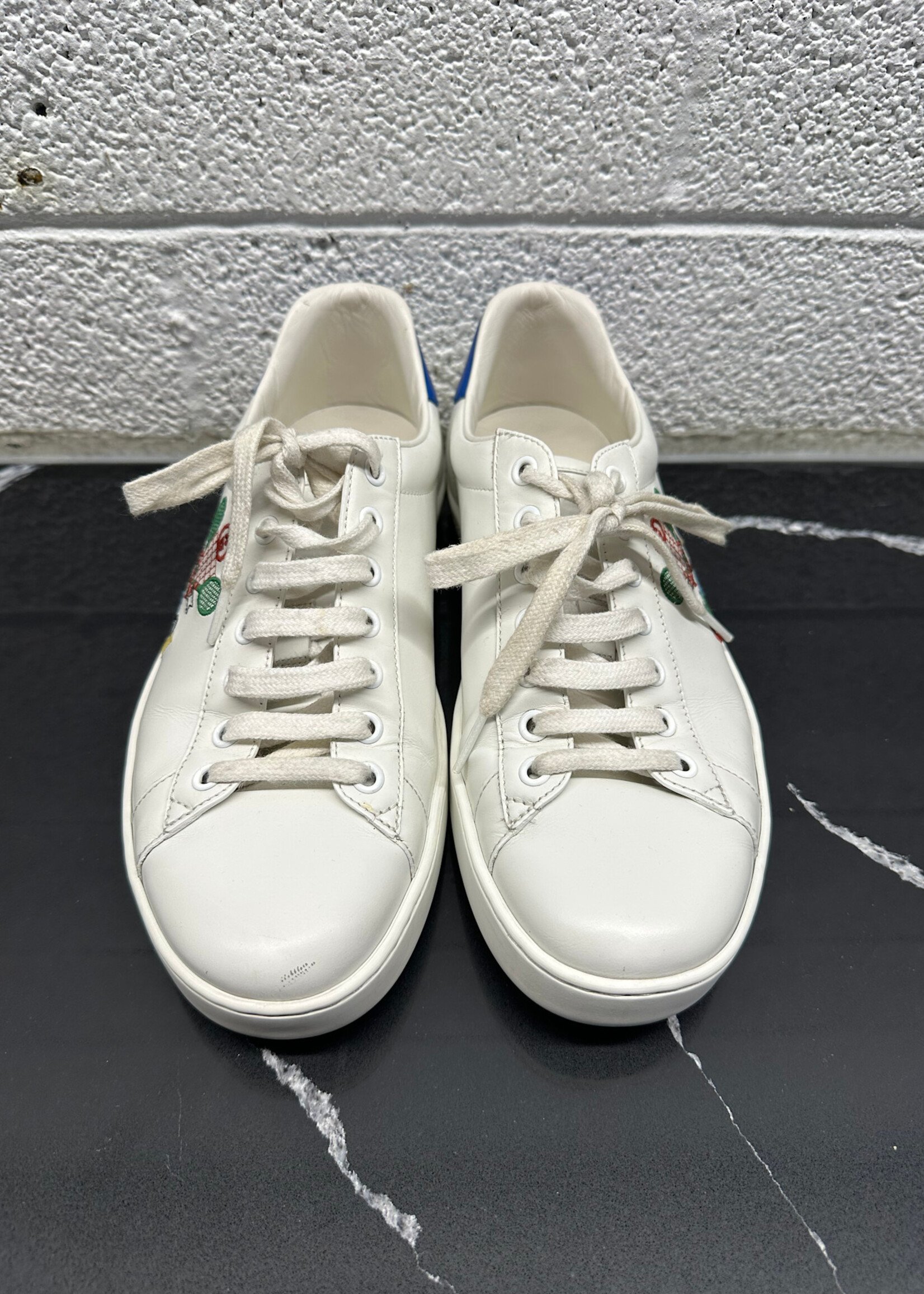 Gucci Ace Tennis Logo Sneaker Fits Masc 8.5 AS IS