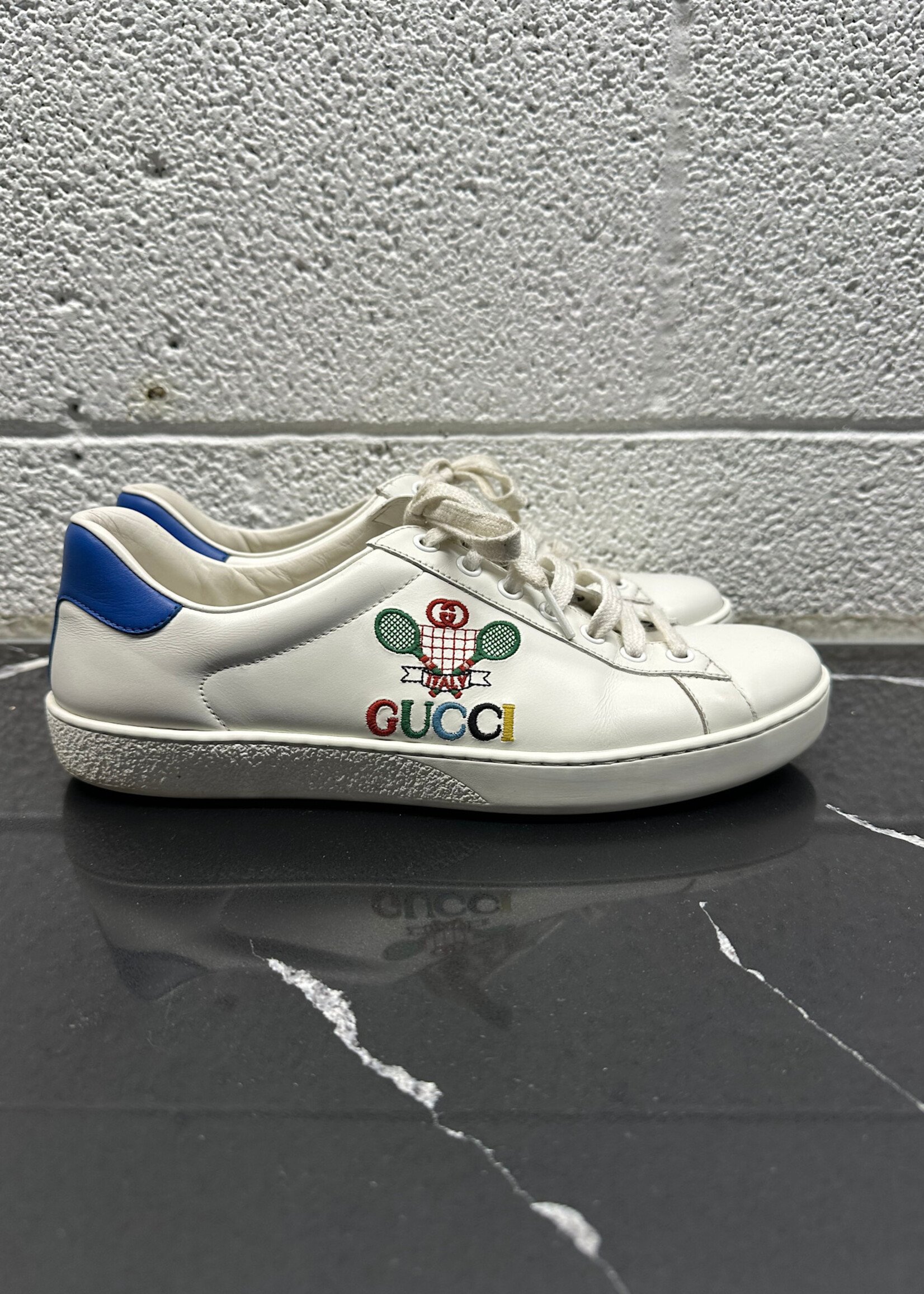 Gucci Ace Tennis Logo Sneaker Fits Masc 8.5 AS IS