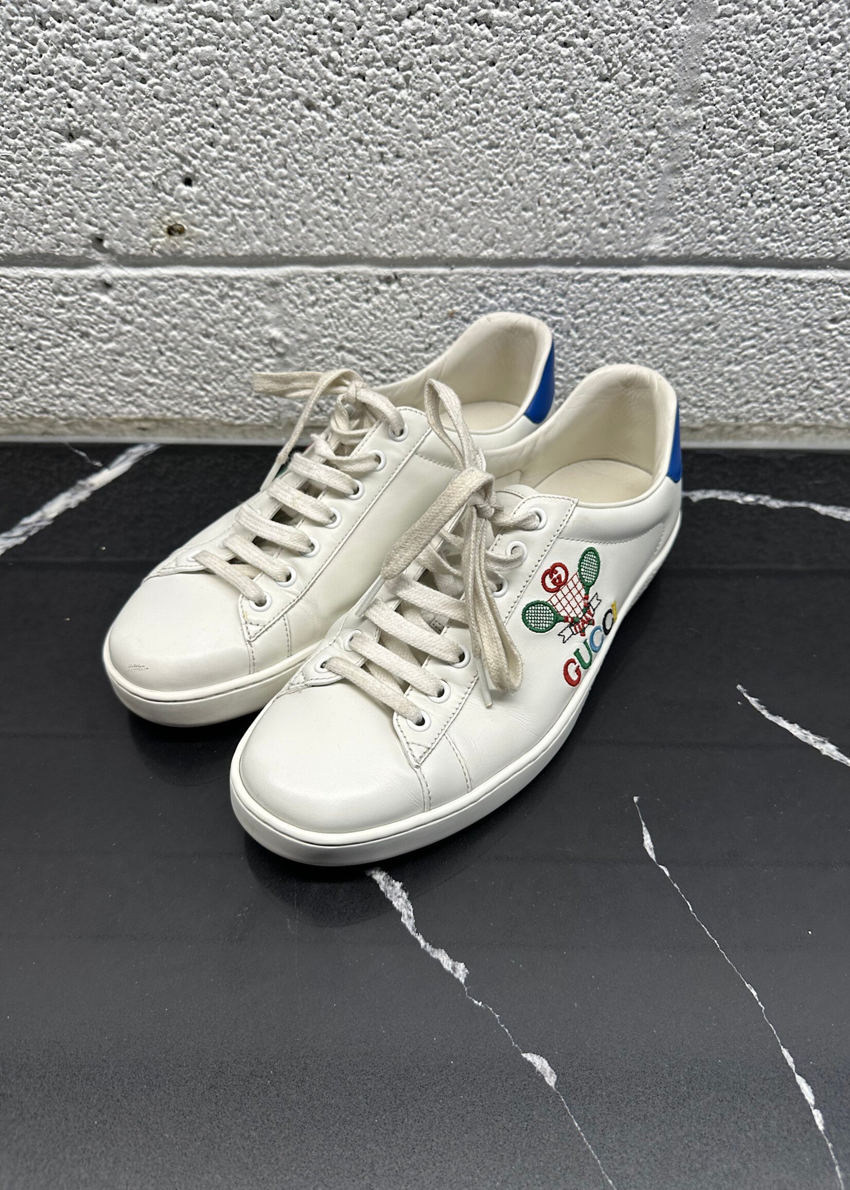Gucci Ace Tennis Logo Sneaker Fits Masc 8.5 AS IS