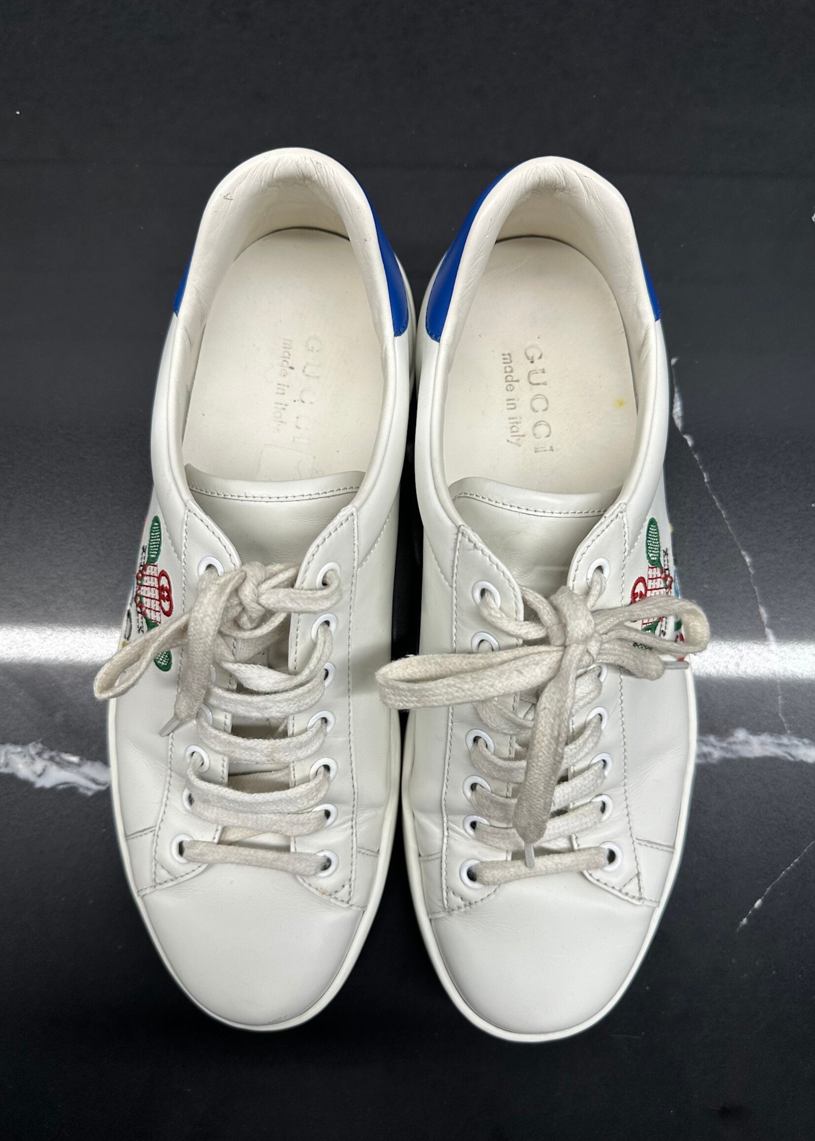 Gucci Ace Tennis Logo Sneaker Fits Masc 8.5 AS IS
