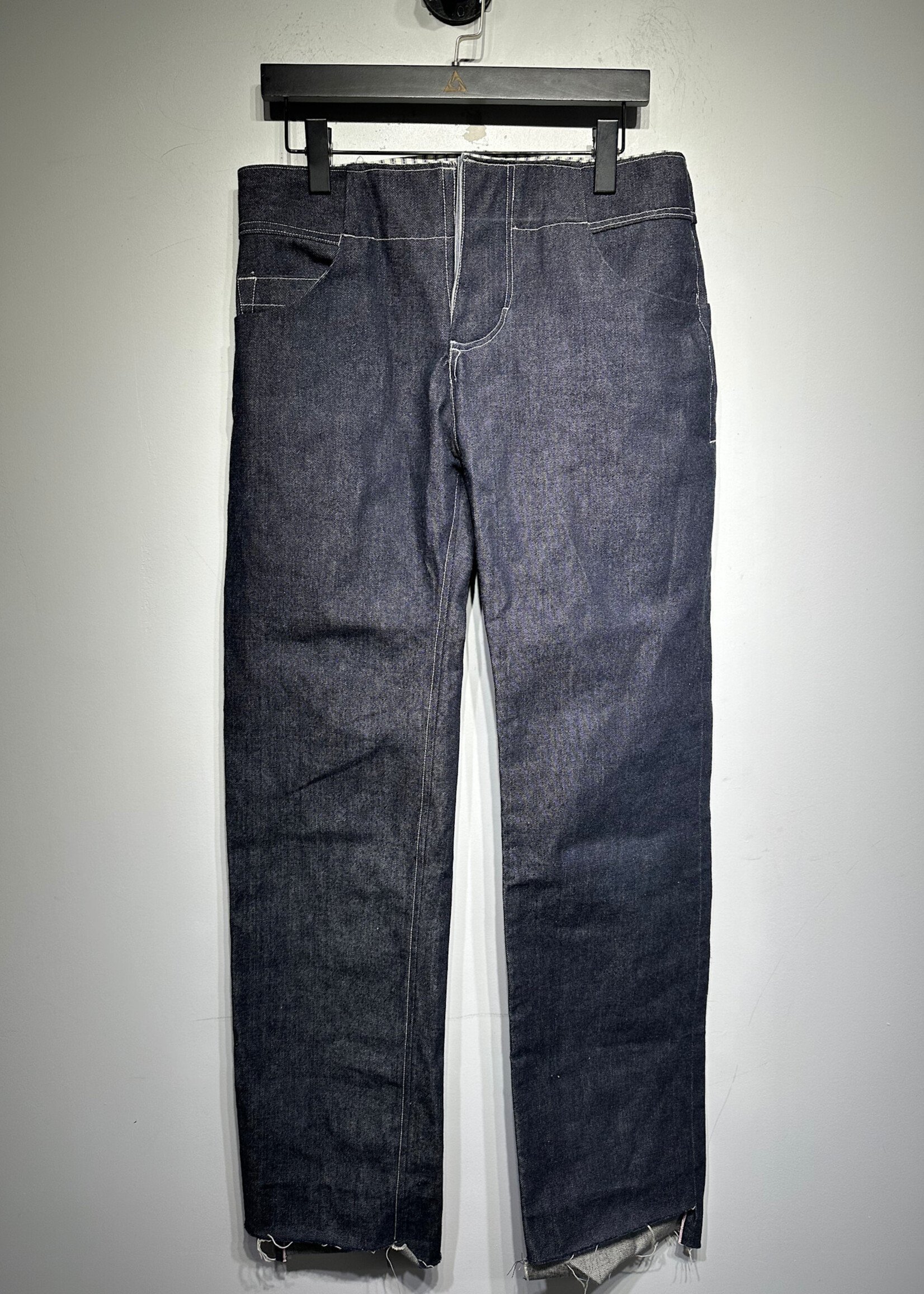 Handmade High Waist Wide Leg Raw Denim Masc 32