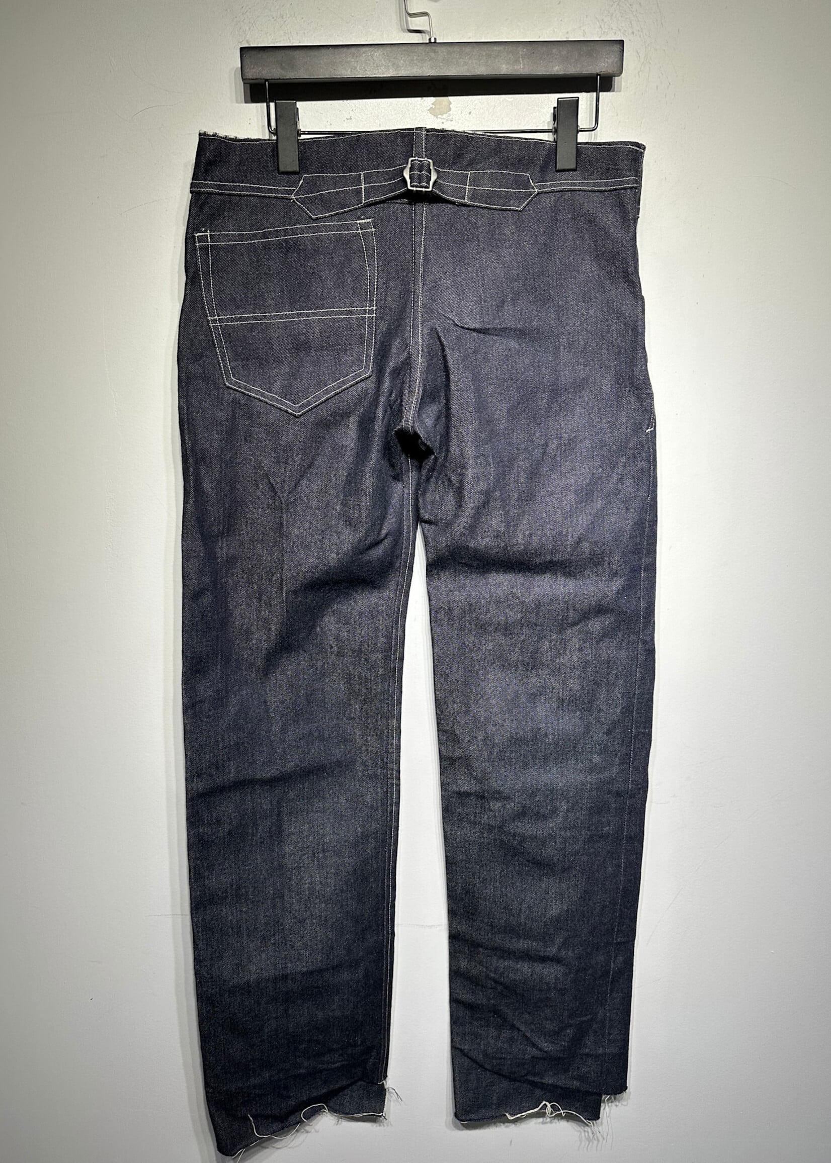 Handmade High Waist Wide Leg Raw Denim Masc 32