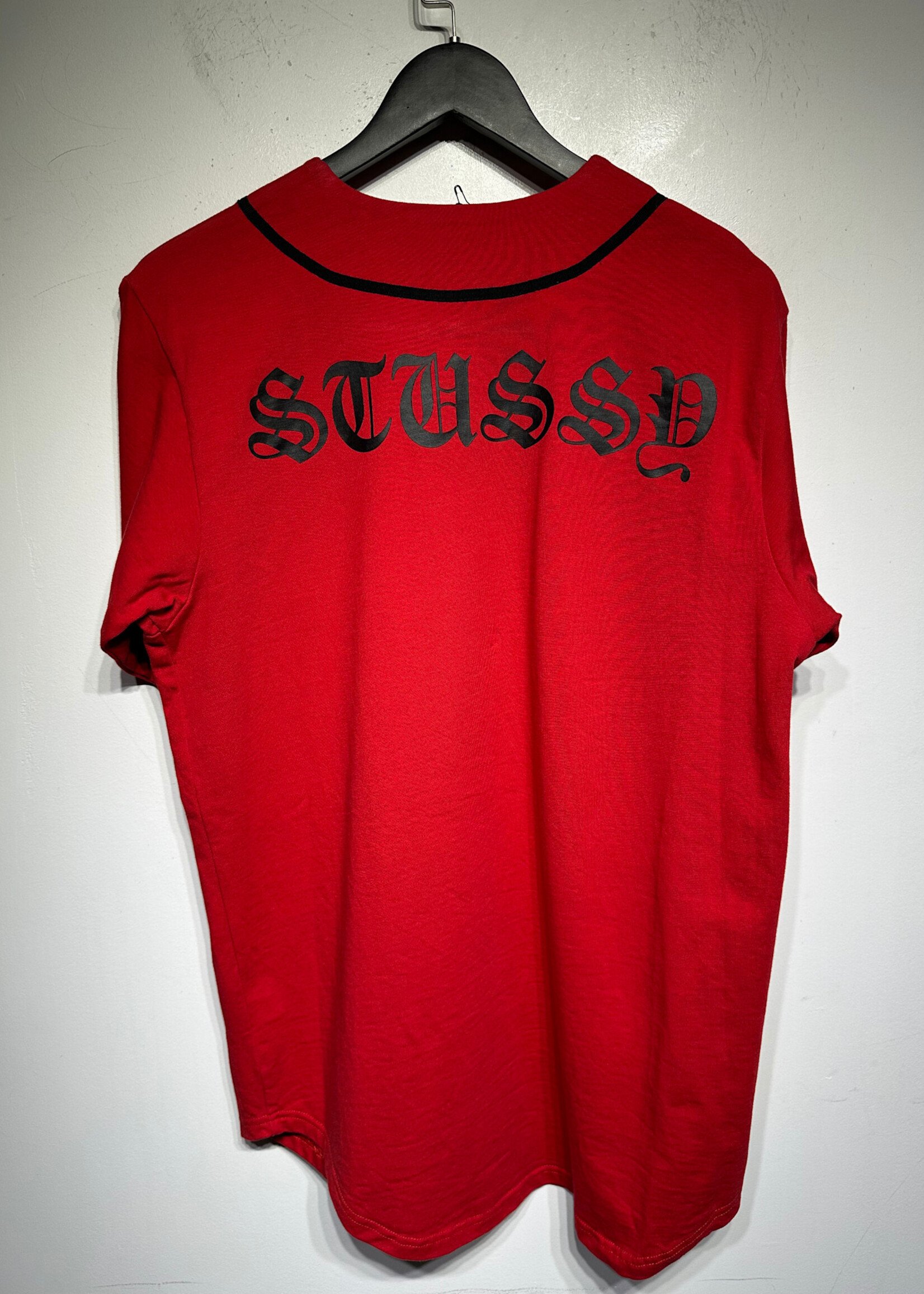 Stussy Red Baseball Jersey Tee M