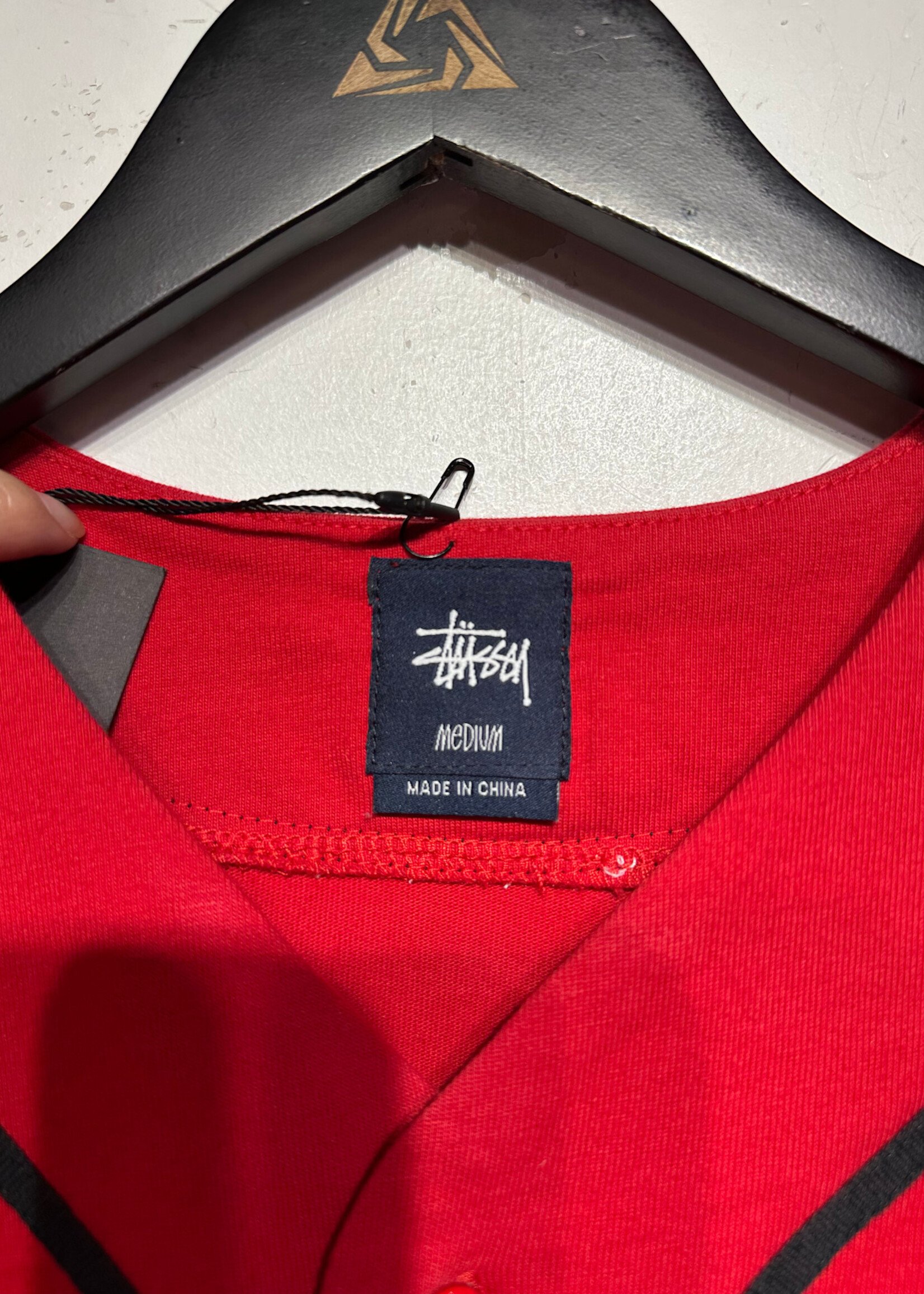 Stussy Red Baseball Jersey Tee M