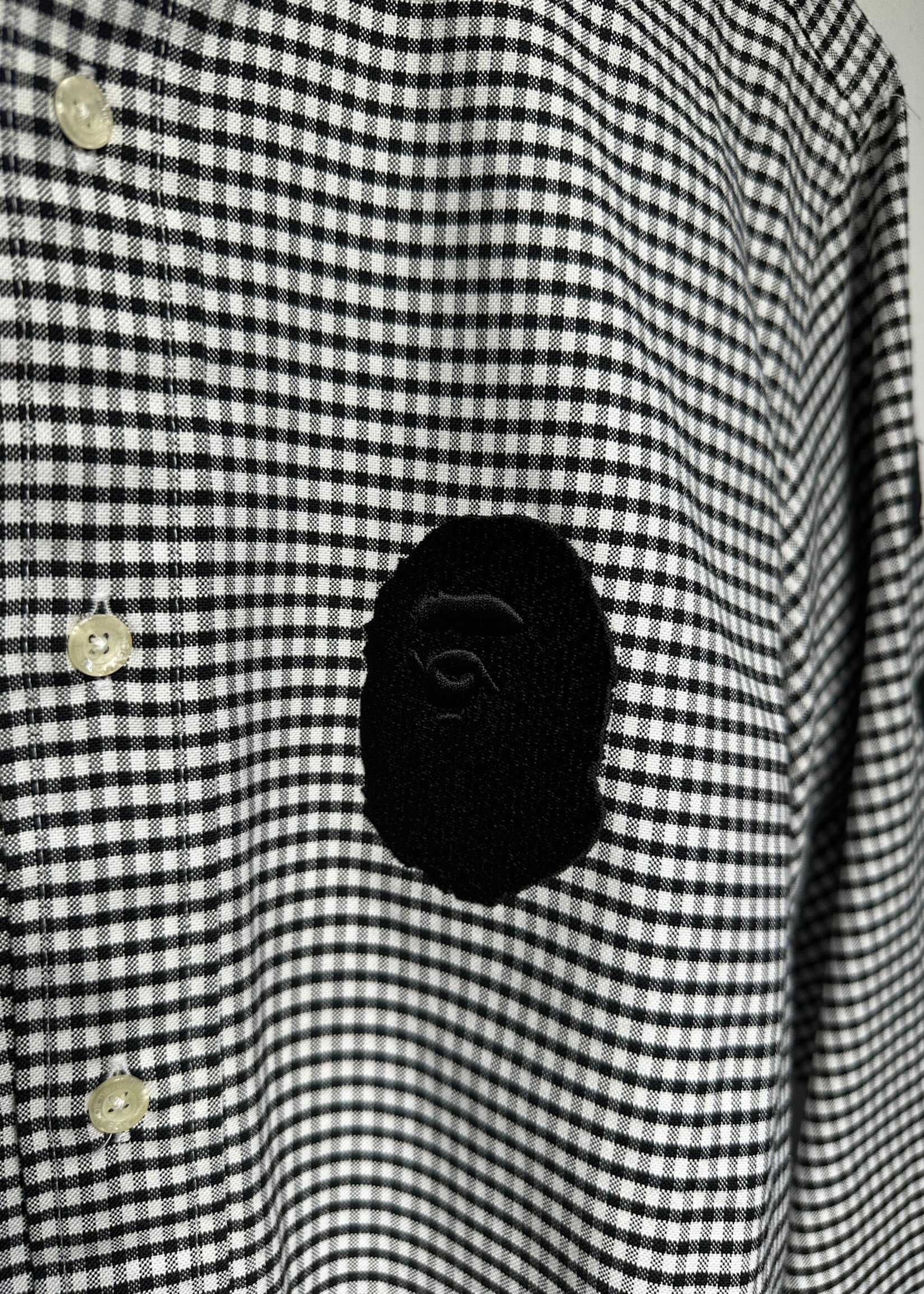 Bape White Black Plaid BU L