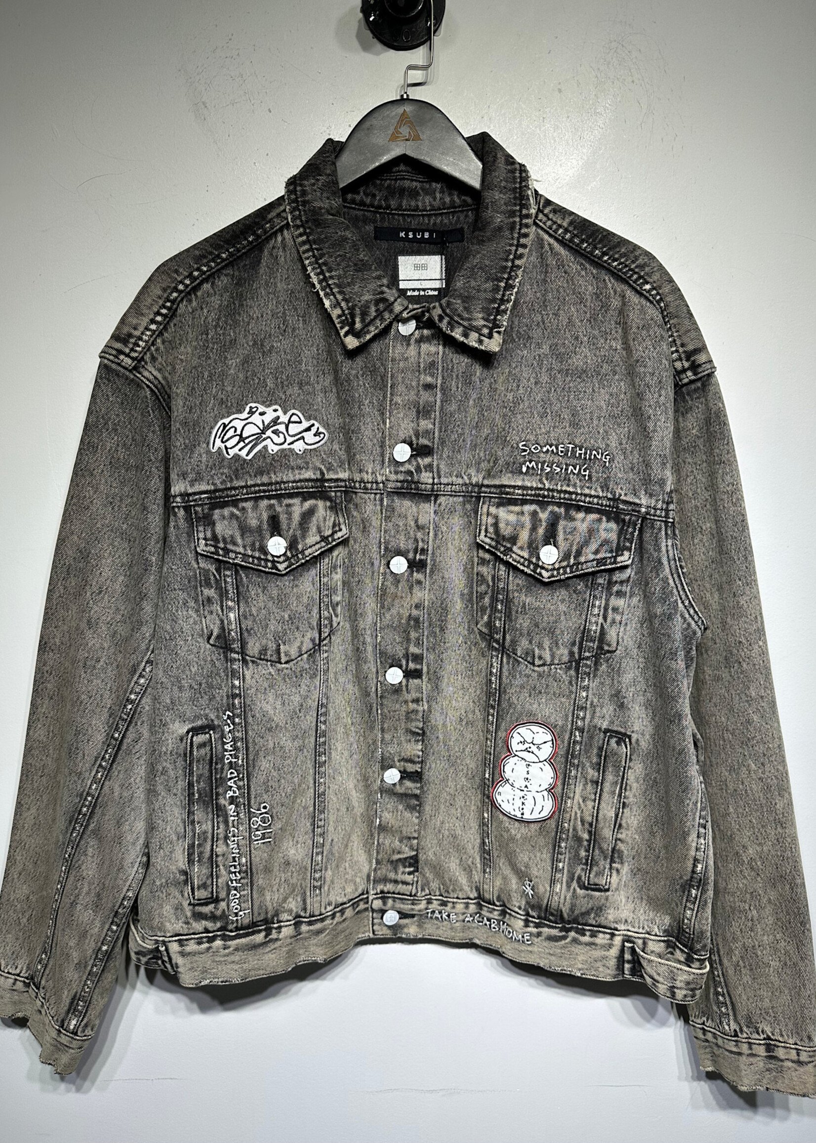 Ksubi Something Missing Grey Jean Jacket L