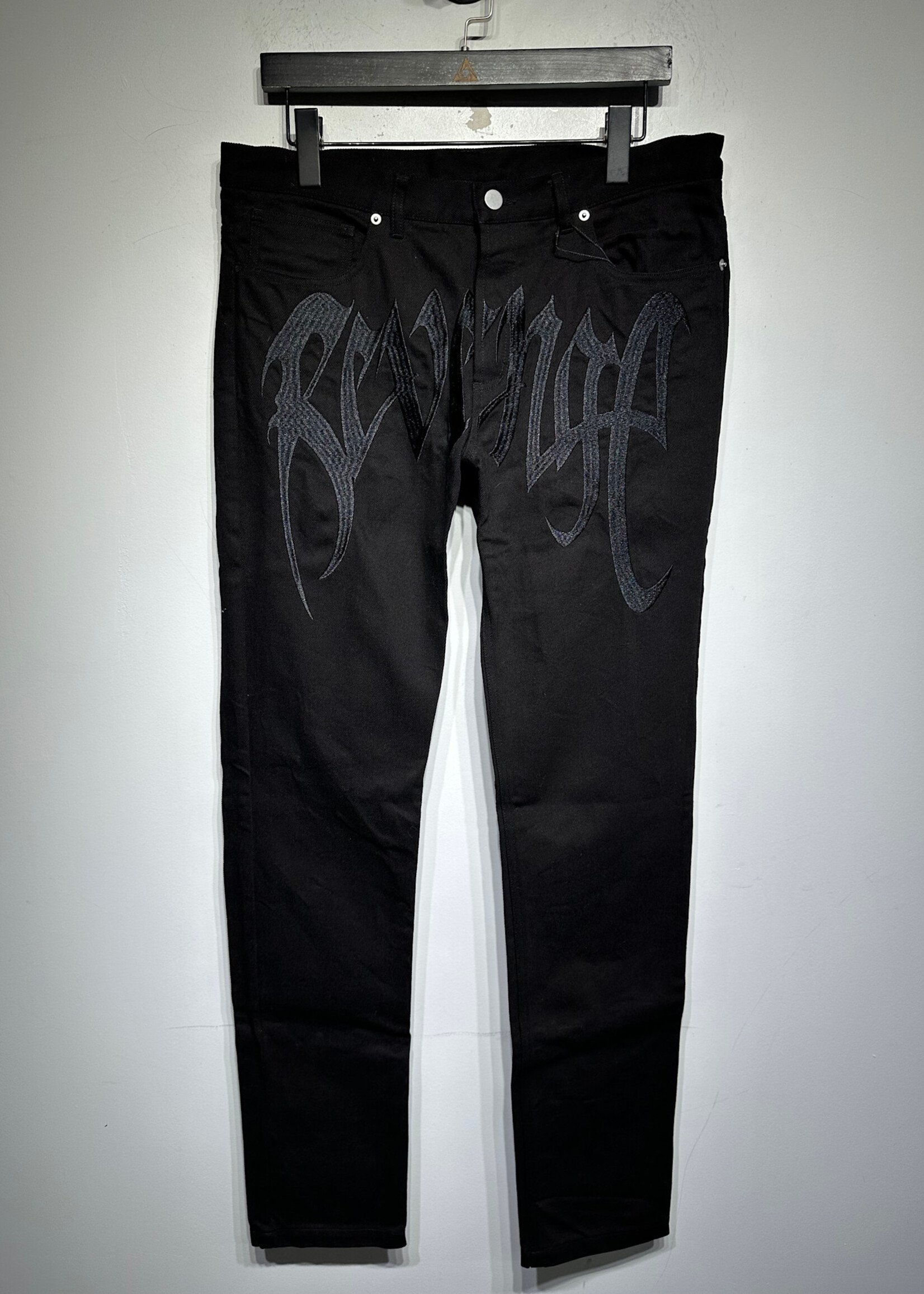 Revenge Front Logo Black Jeans Masc 33