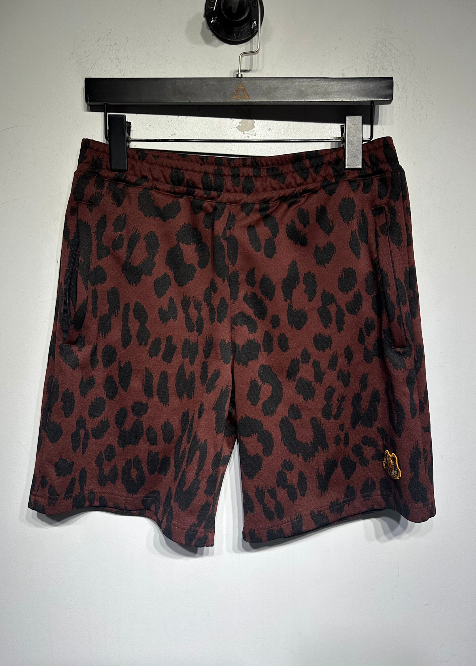 Kenzo Maroon Animal Print Shorts Masc 30
