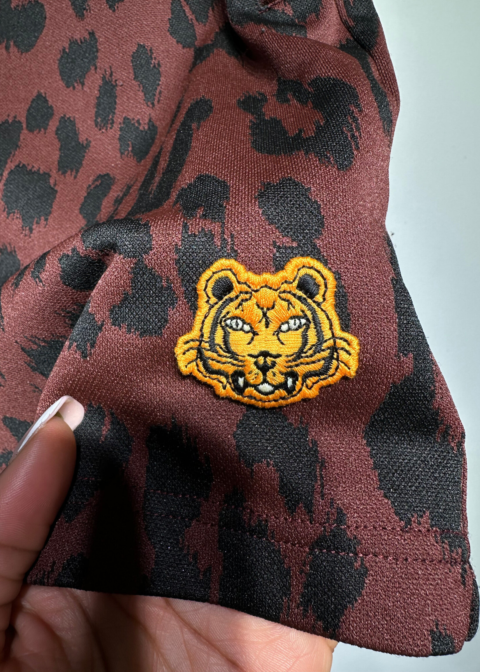 Kenzo Maroon Animal Print Shorts Masc 30