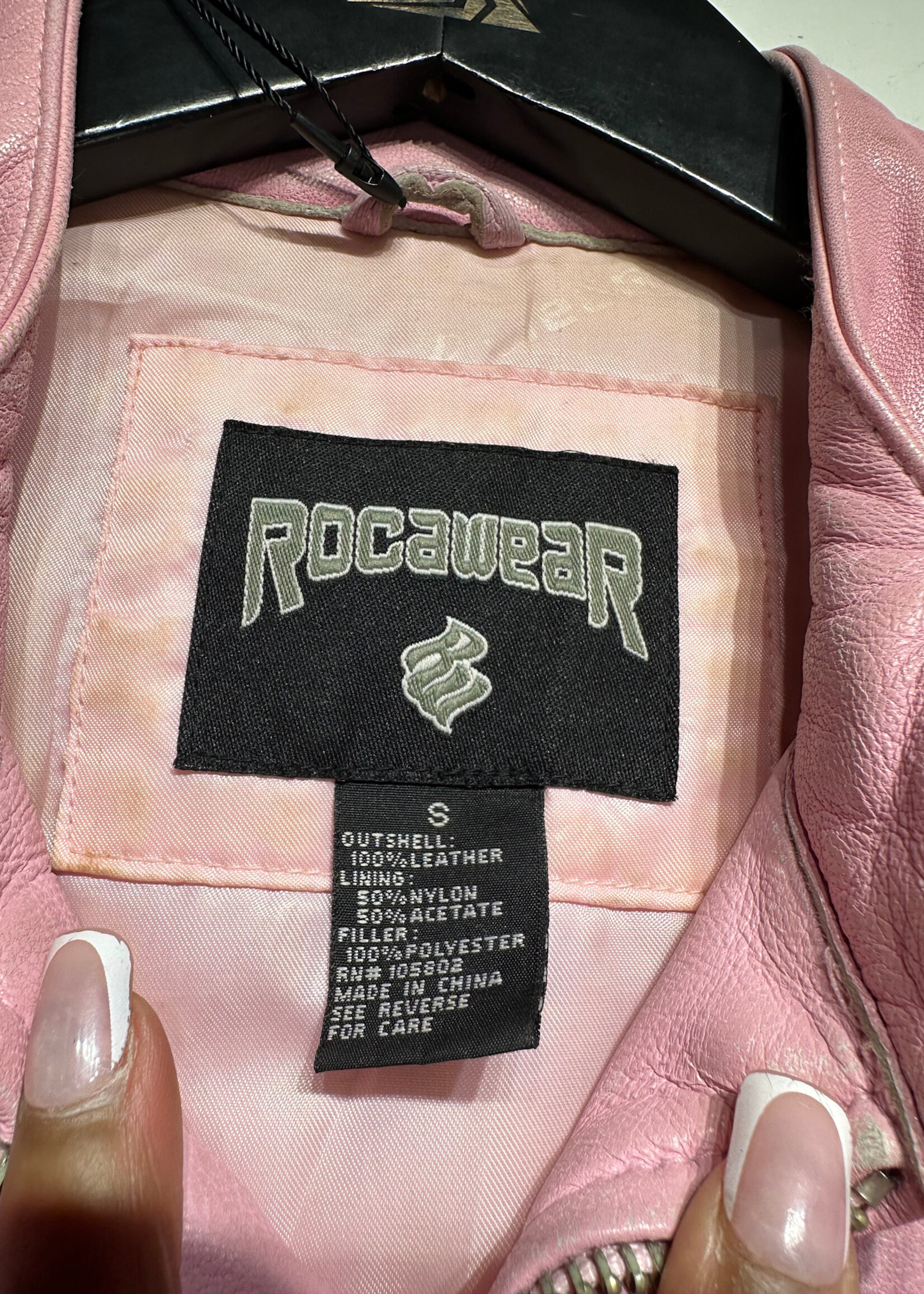 Roca Wear Pink Moto Style Jacket Fem S AS IS