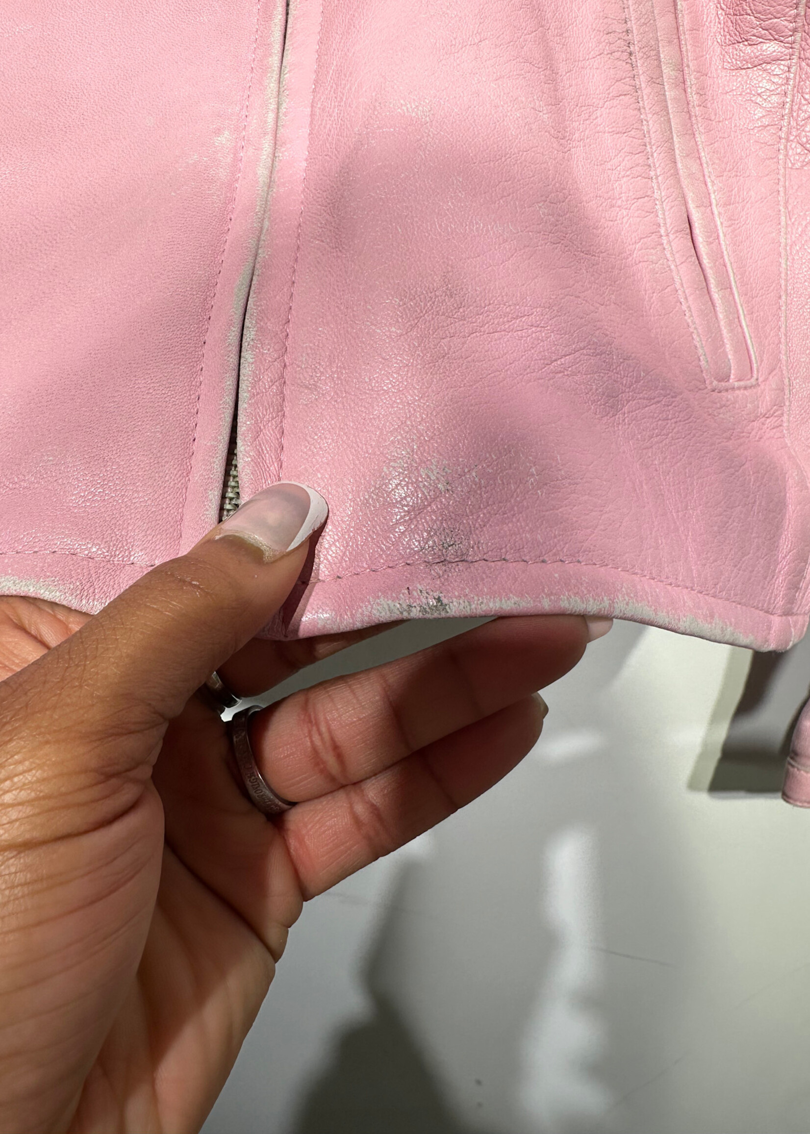 Roca Wear Pink Moto Style Jacket Fem S AS IS