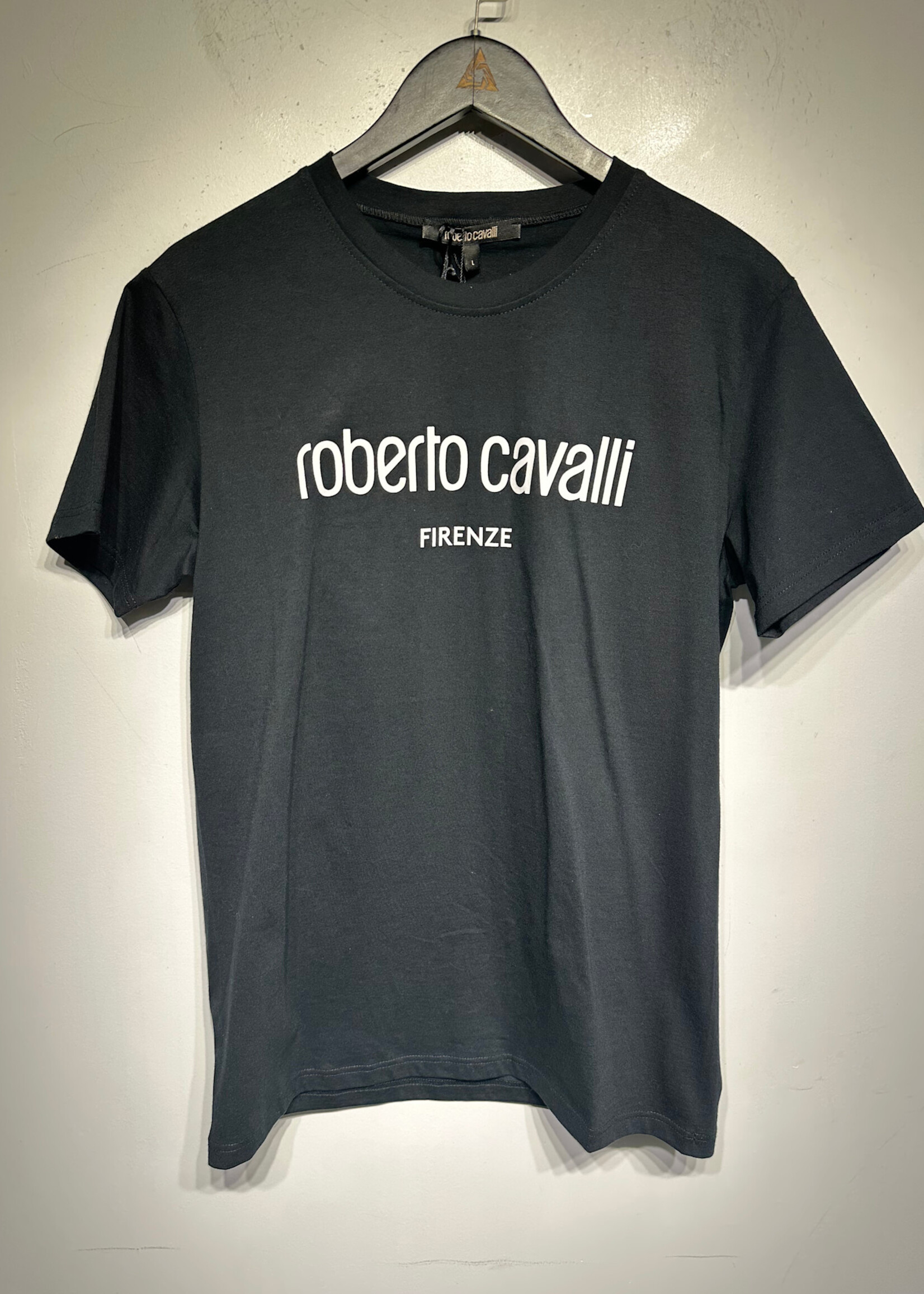 NWT Roberto Cavalli Black Logo Tee L