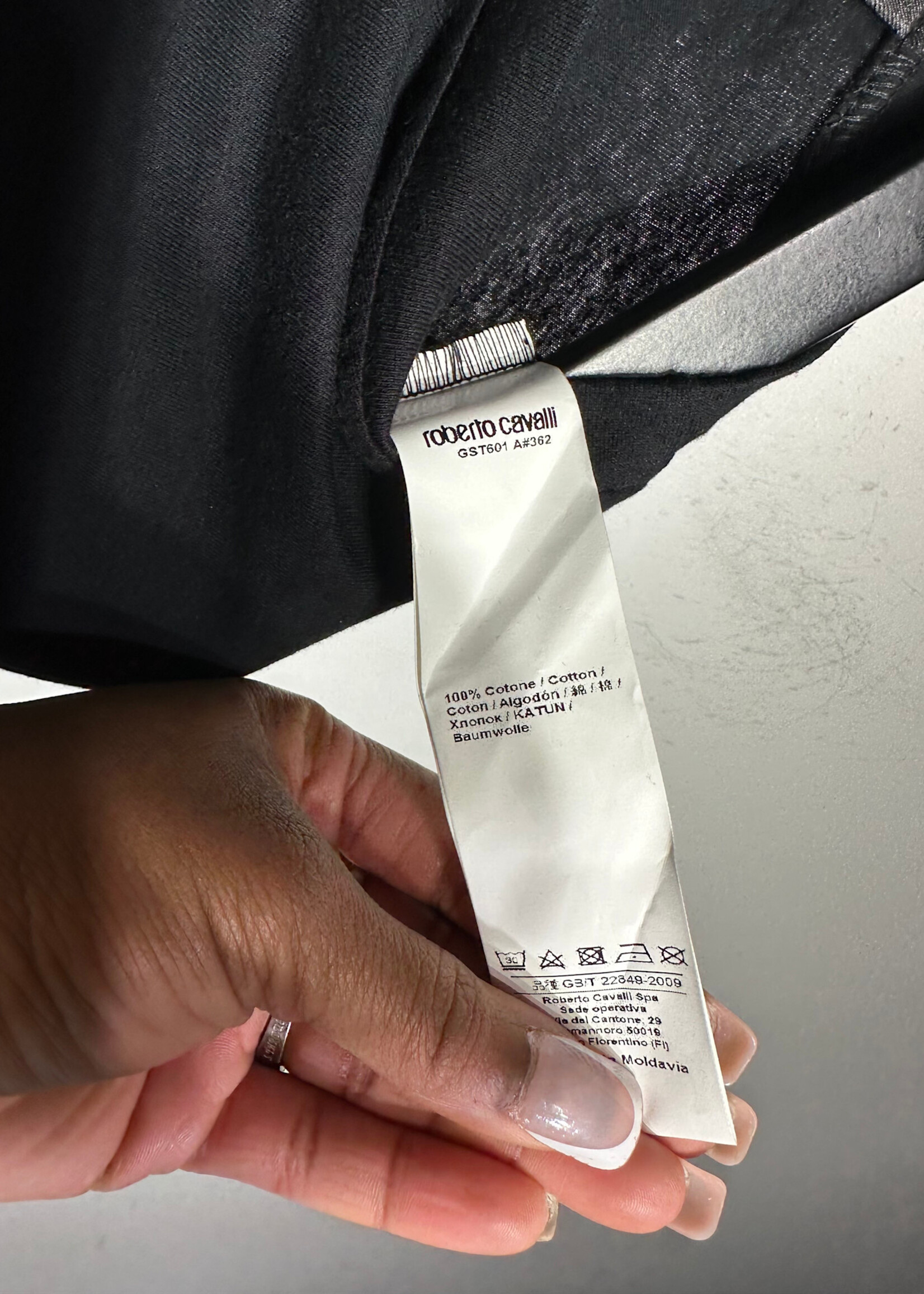 NWT Roberto Cavalli Black Logo Tee L