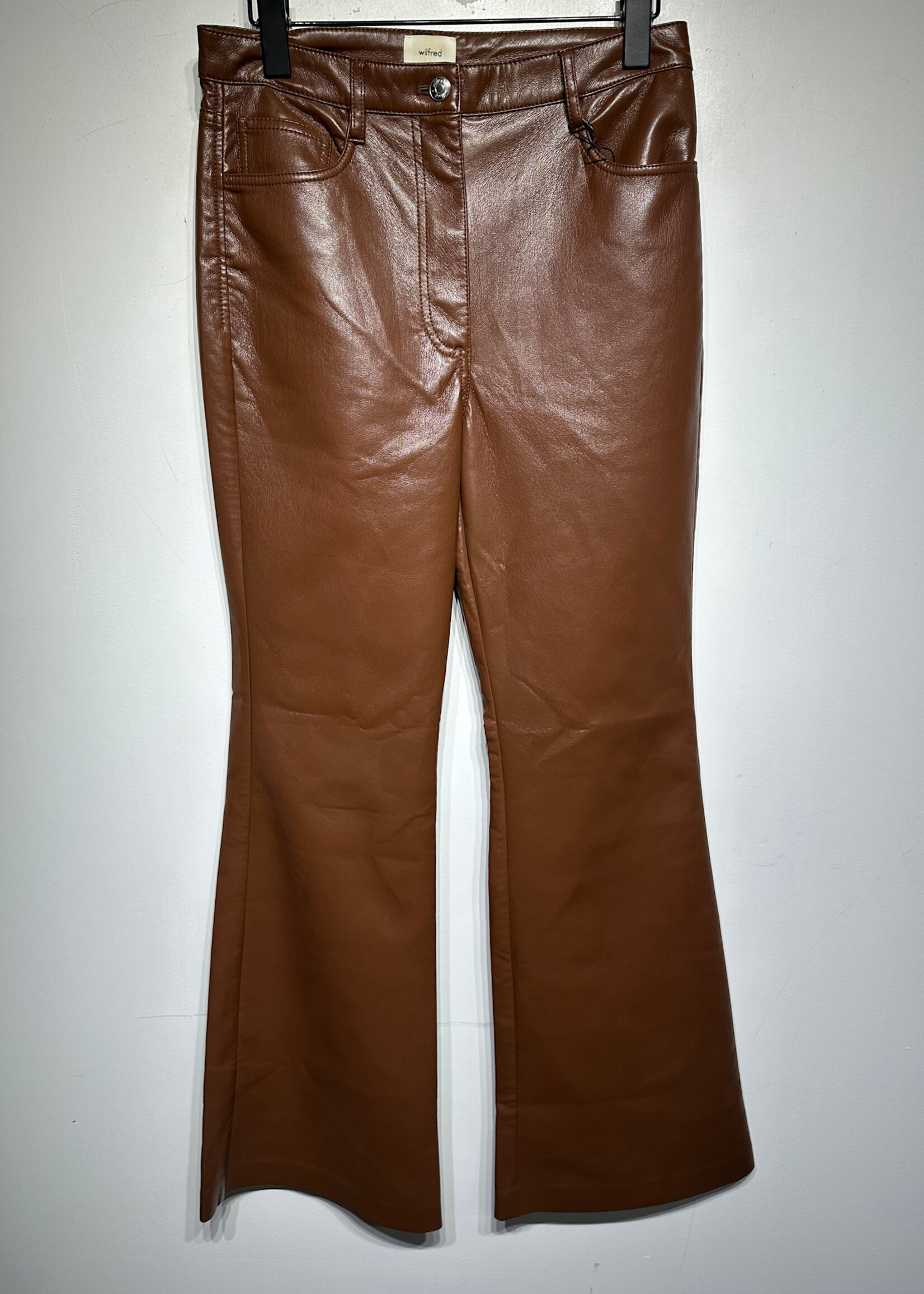 Wilfred Brown Faux Leather Flared Pants Fem 29