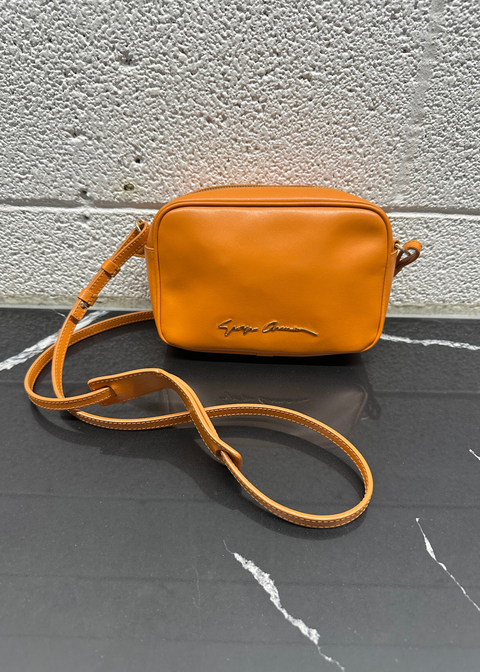 Giorgio Armani 'Grazie' Orange Leather Crossbody