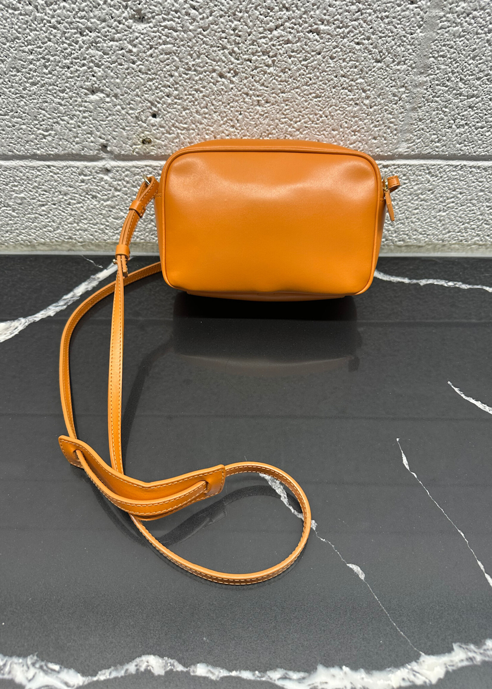Giorgio Armani 'Grazie' Orange Leather Crossbody