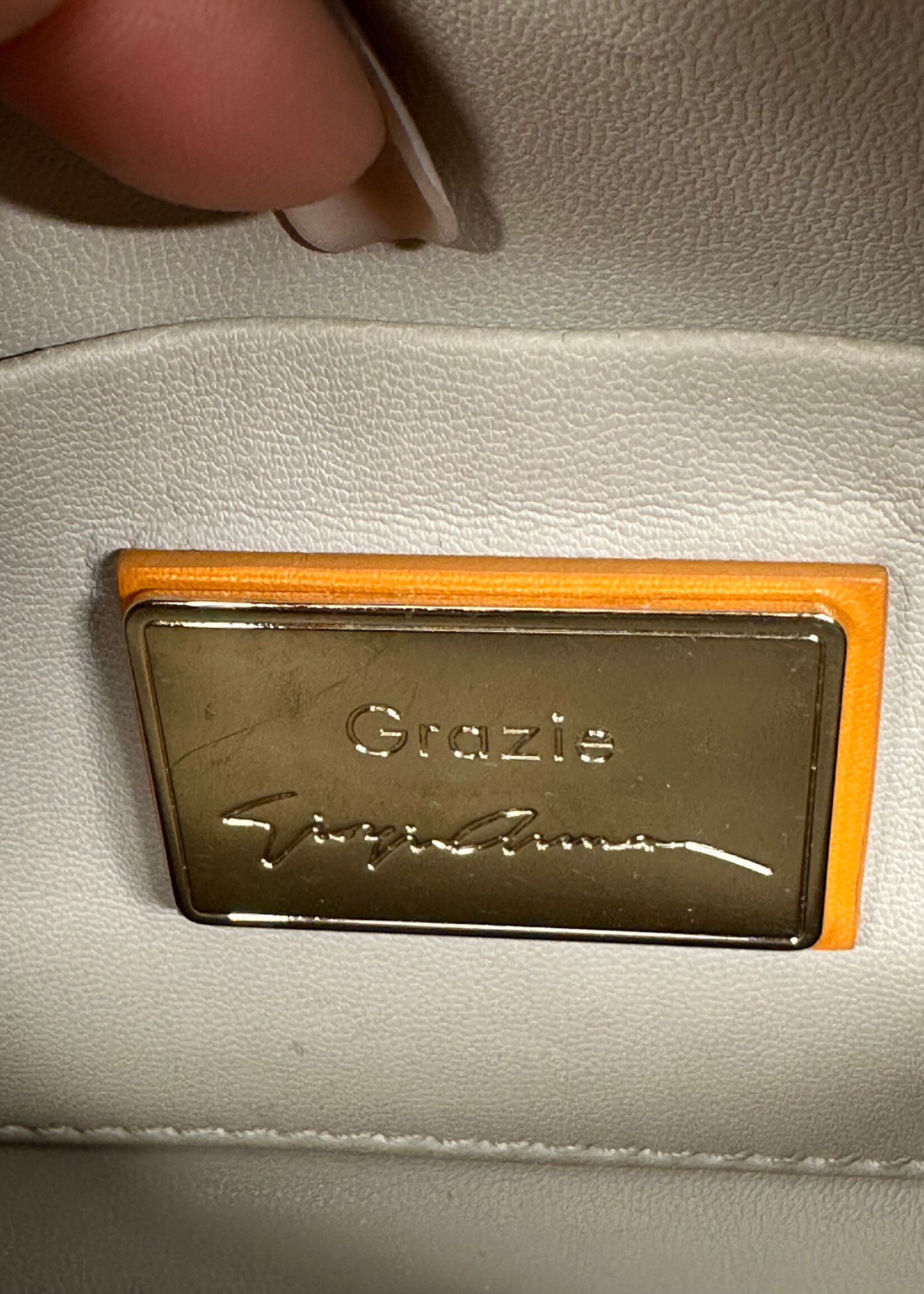 Giorgio Armani 'Grazie' Orange Leather Crossbody